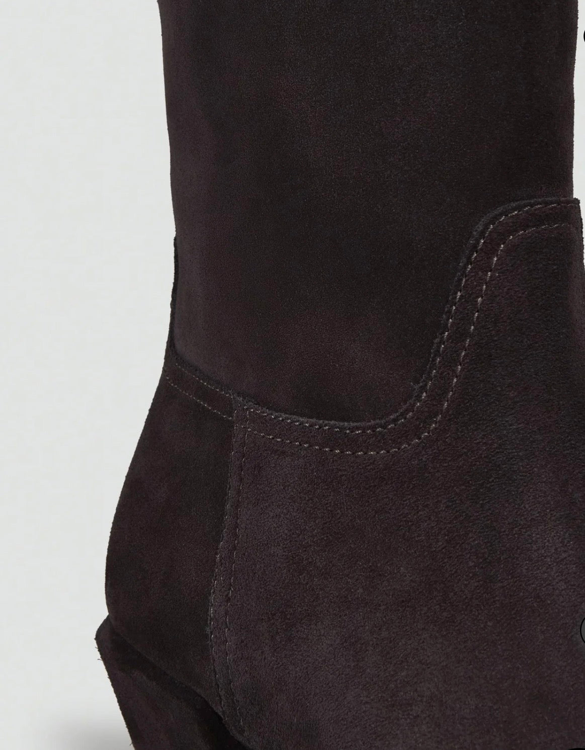 Semicouture stivale texano in pelle scamosciata moka con tacco squadrato