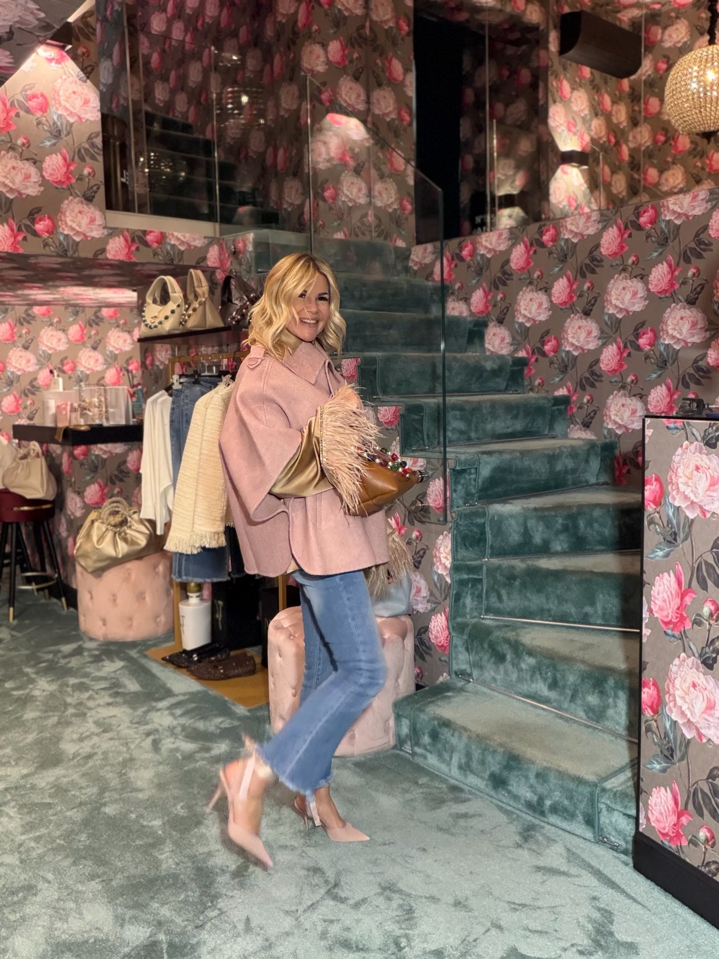 Mon amour Paris jeans denim chiaro zampetta sfrangiato elasticizzato