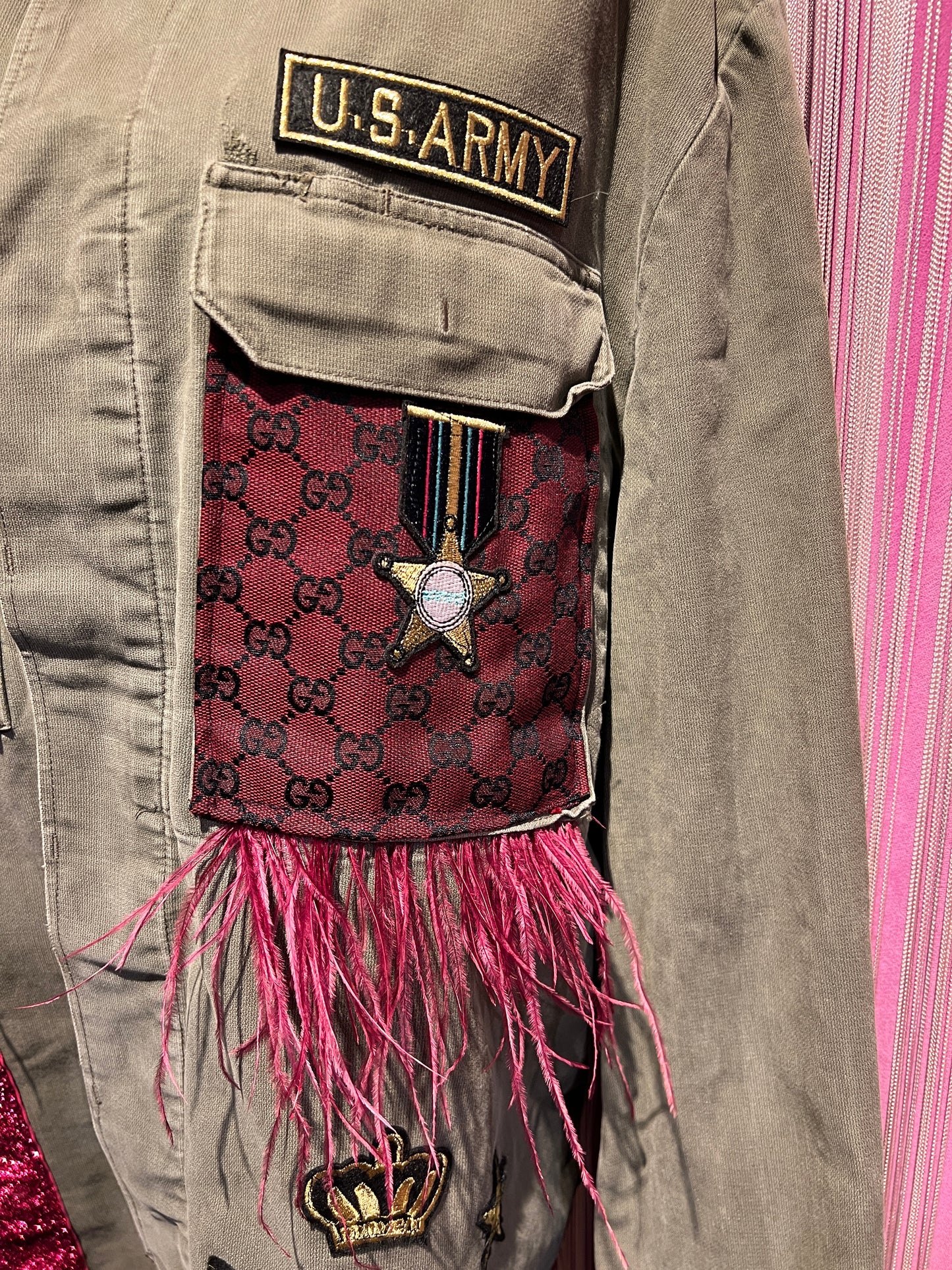 ABpink🩷giacca GG con disegno e tasche burgundi vestibilita’ 40/48