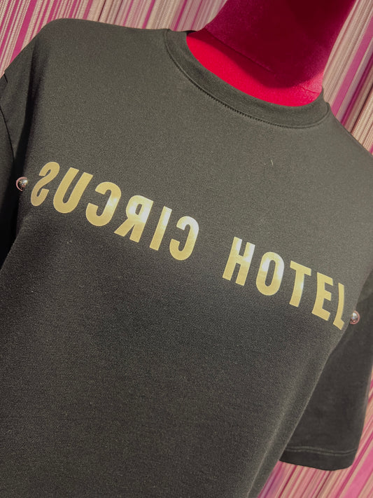 Circus Hotel t-shirt girocollo mezza manica con logo e borchie