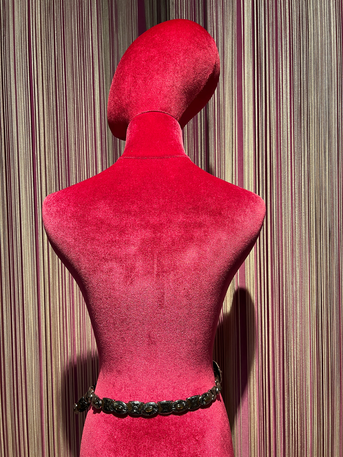 Love & roses cintura in ecopelle marrone con medaglioni argentati e pietre