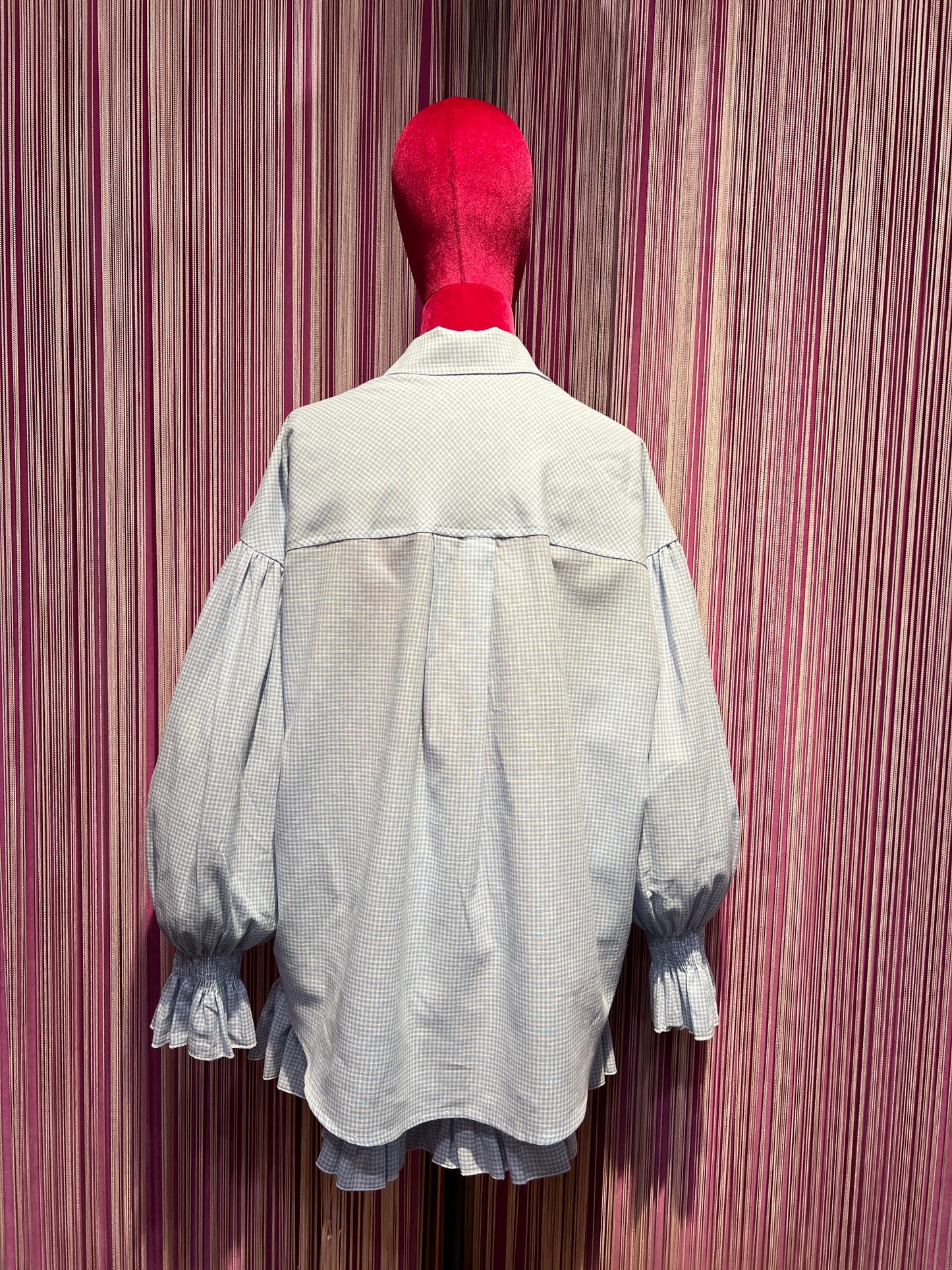 Front street completo camicia e short vichy bianco e celeste