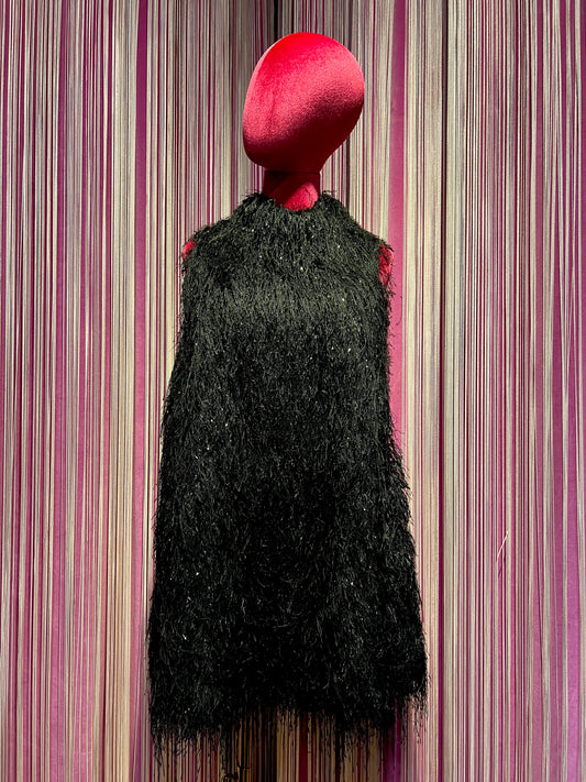 The room abito / gilet a trapezio senza maniche in tessuto sfrangiato