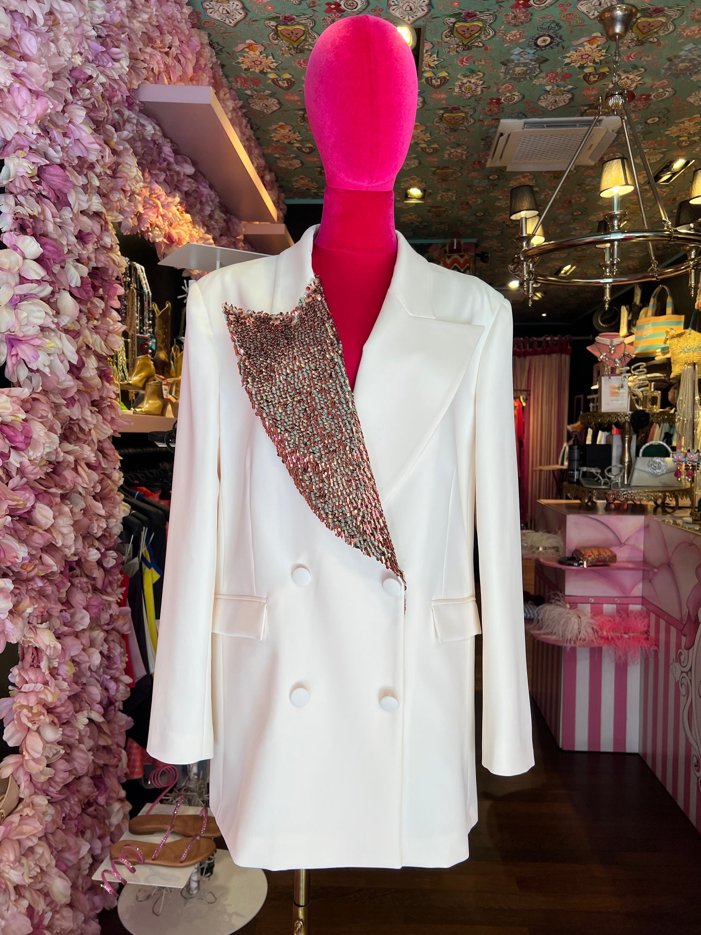 Silence Limited sconto -30% blazer doppiopetto con decorazioni paillettes bronzo