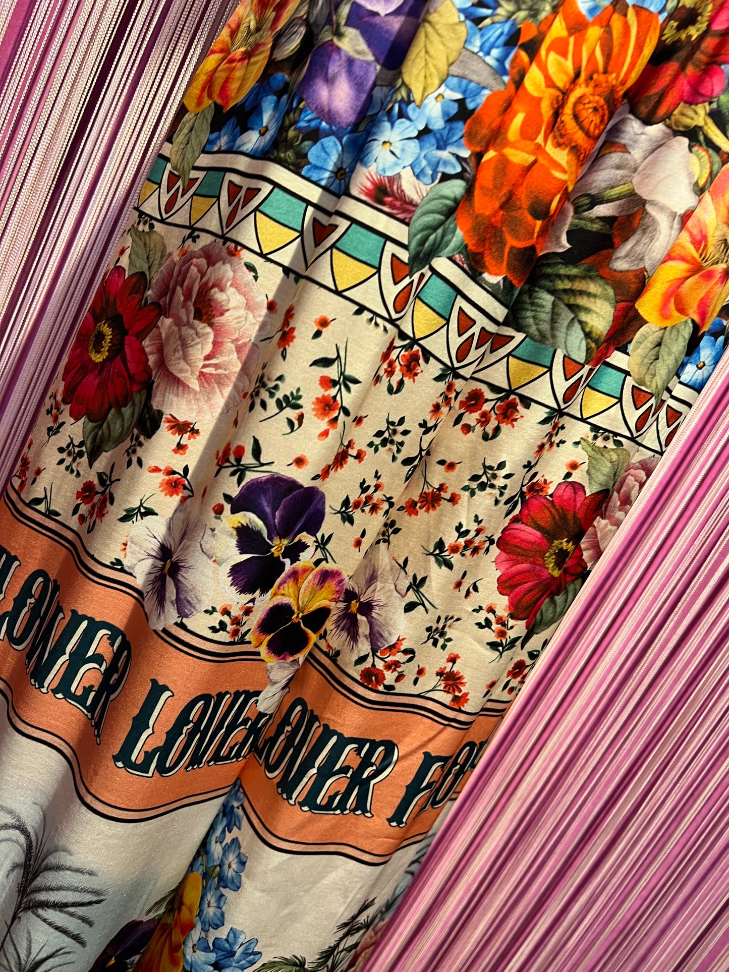 5 Progress pantalone palazzo fantasia floreale con elastico in vita