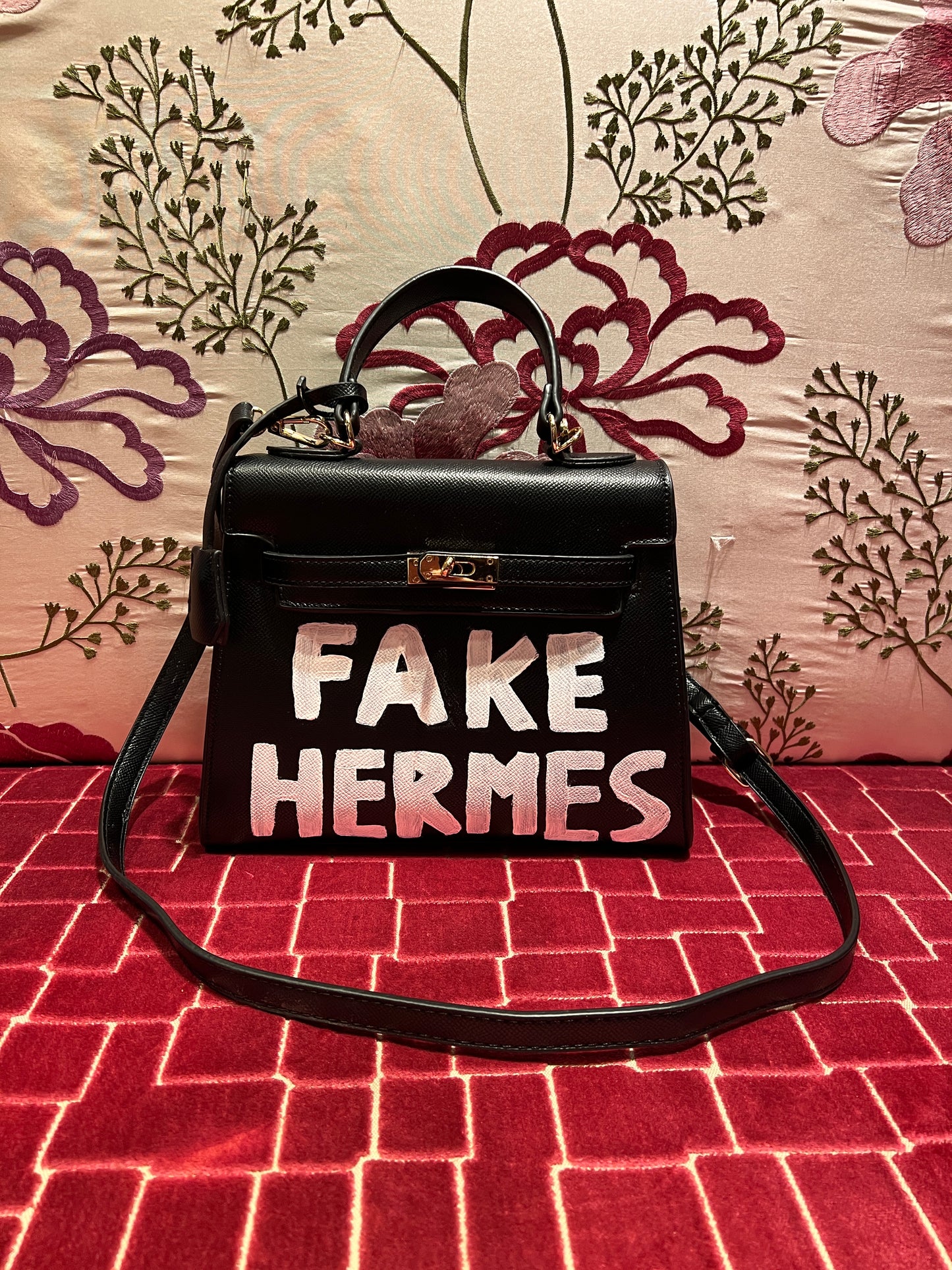 Borsa ecopelle fake Hermès con tracollina