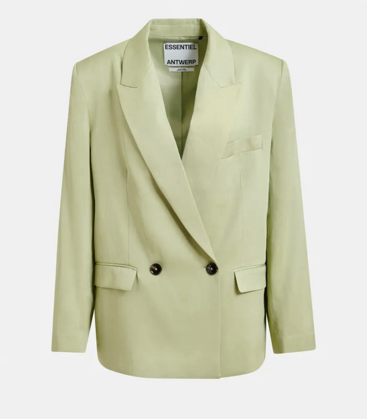 Essentiel antwerp -40% di sconto blazer over doppiopetto verde chiaro a taglio dritto