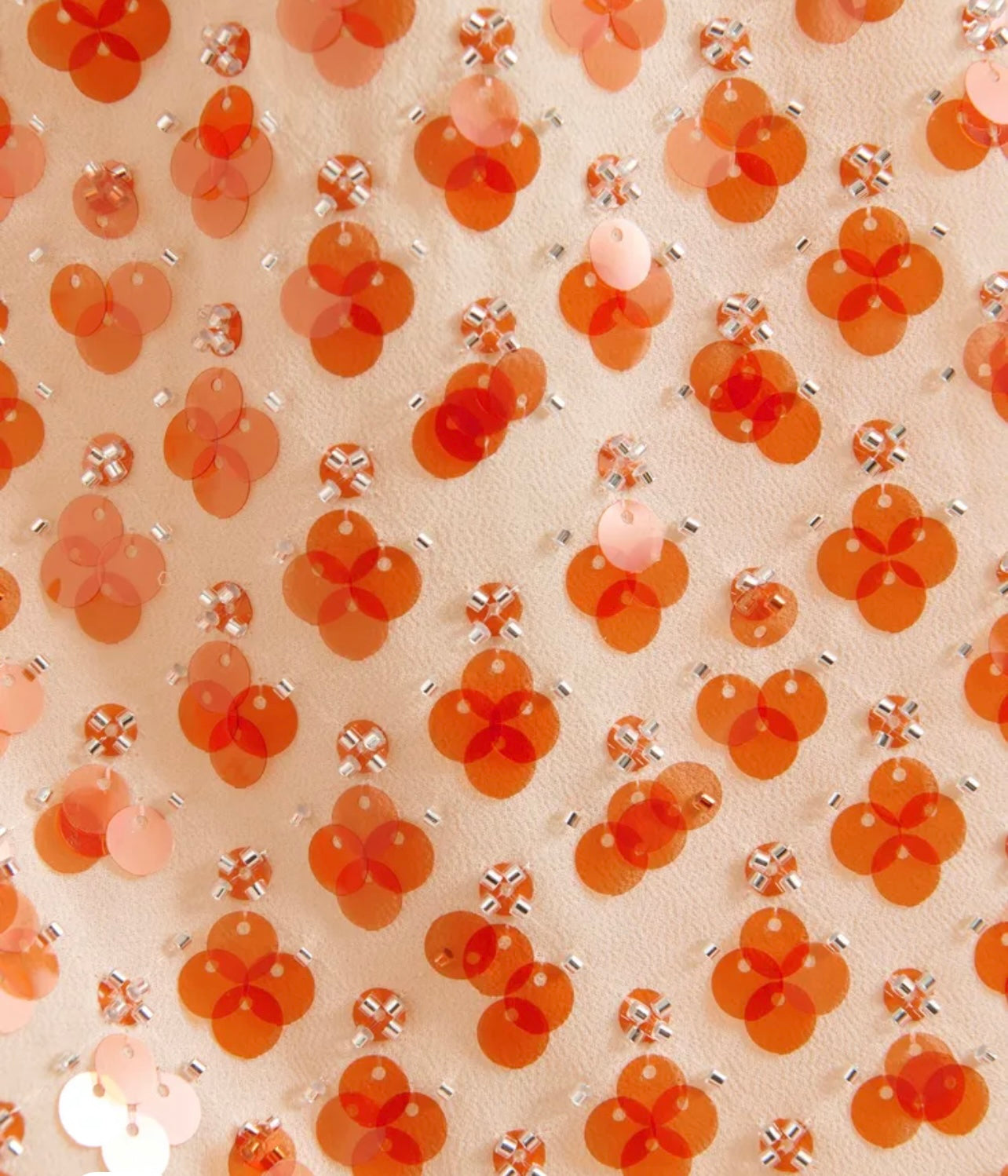 Essentiel antwerp -40% di sconto top asimmetrico arancione impreziosito da paillettes con nastro da annodare al collo