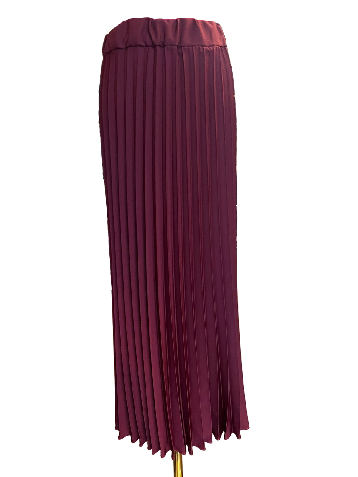 The room gonna burgundi in satin plisse’ con elastico in vita