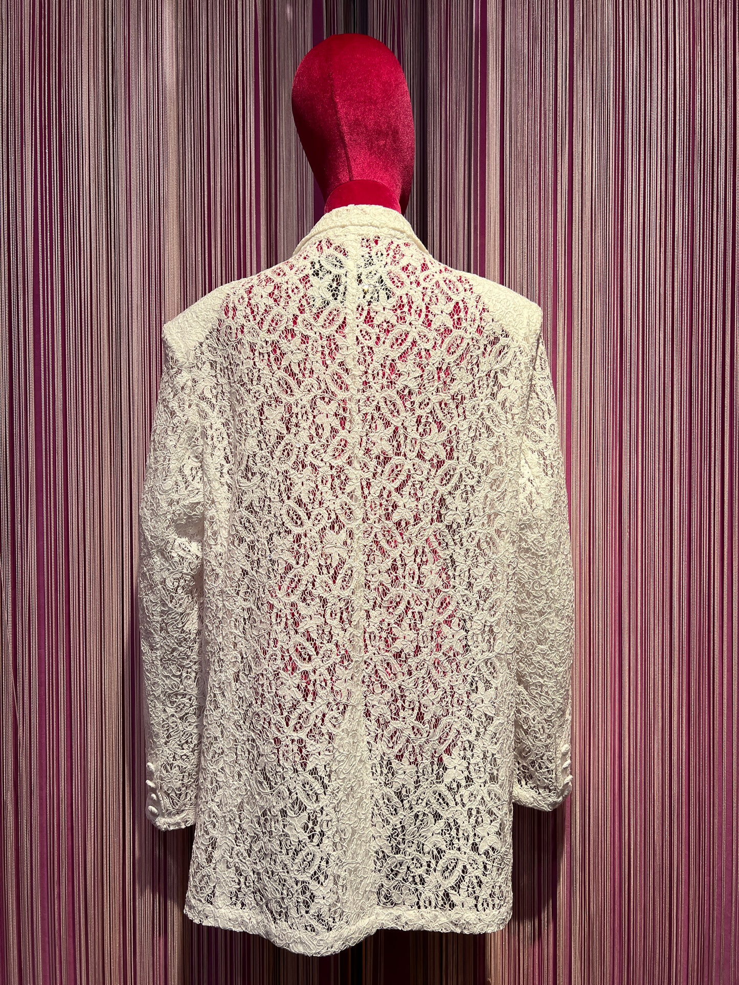 Mon amour Paris -30% di sconto giacca di pizzo e paillettes bianco