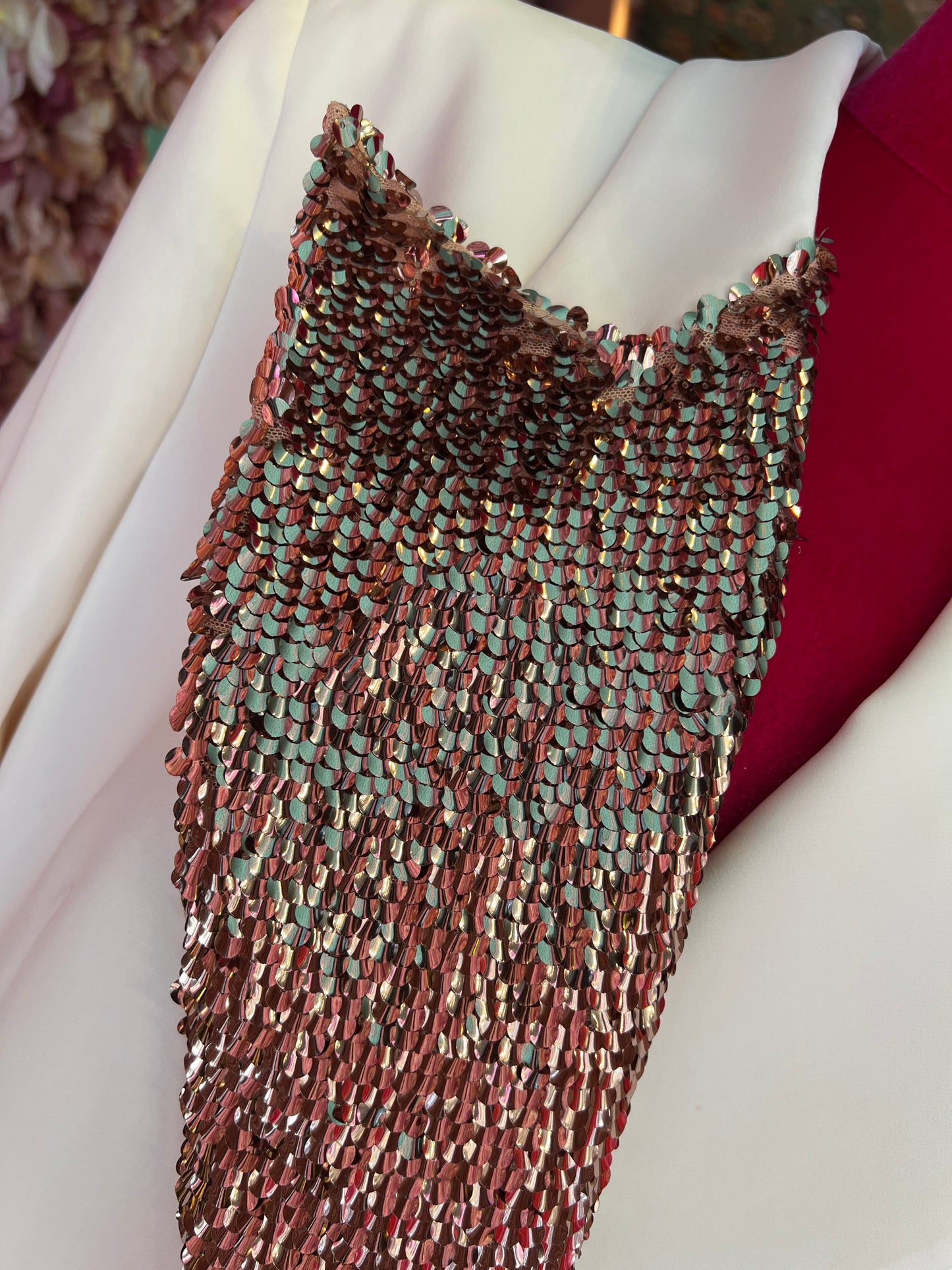Silence Limited sconto -30% blazer doppiopetto con decorazioni paillettes bronzo