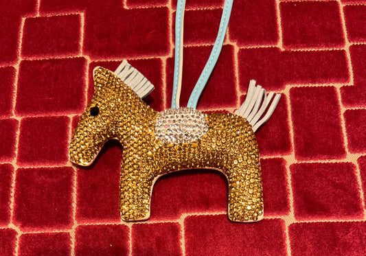 Charms cavallo glitter oro