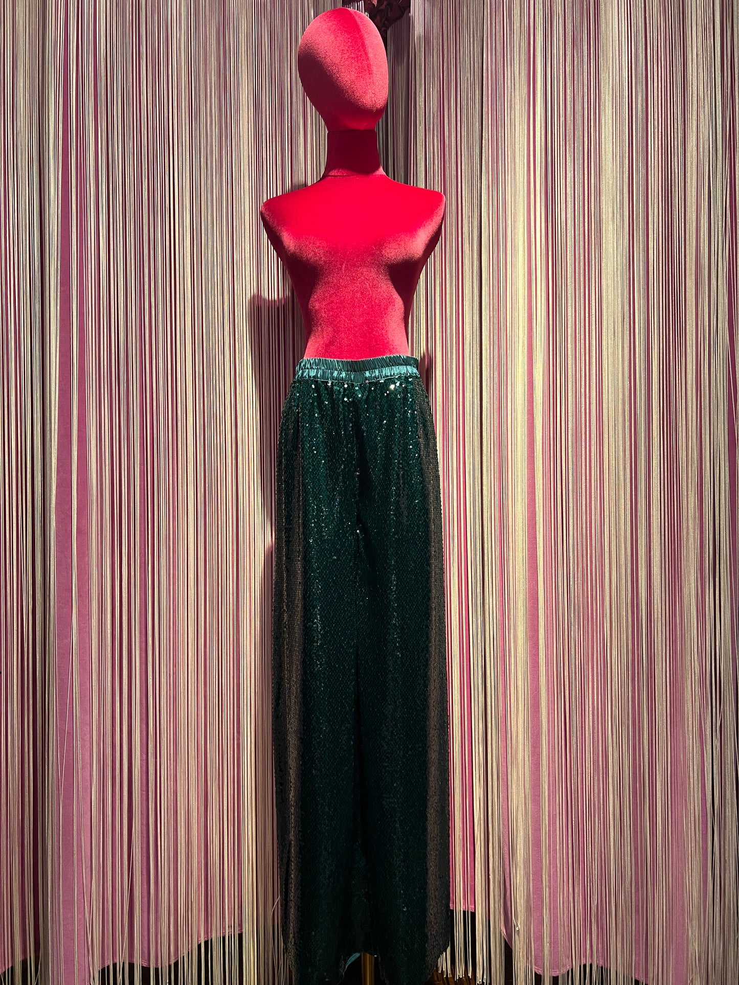 Dahlo pantalone palazzo paillettes con elastico in vita