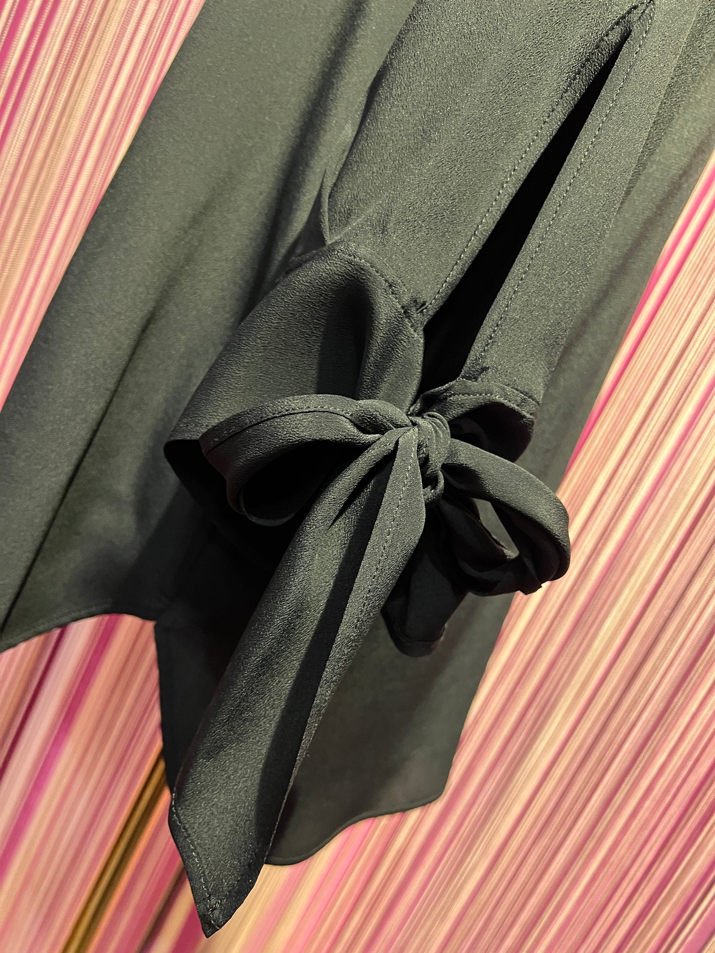 Semicouture camicia in georgette maniche 3/4 con fiocco