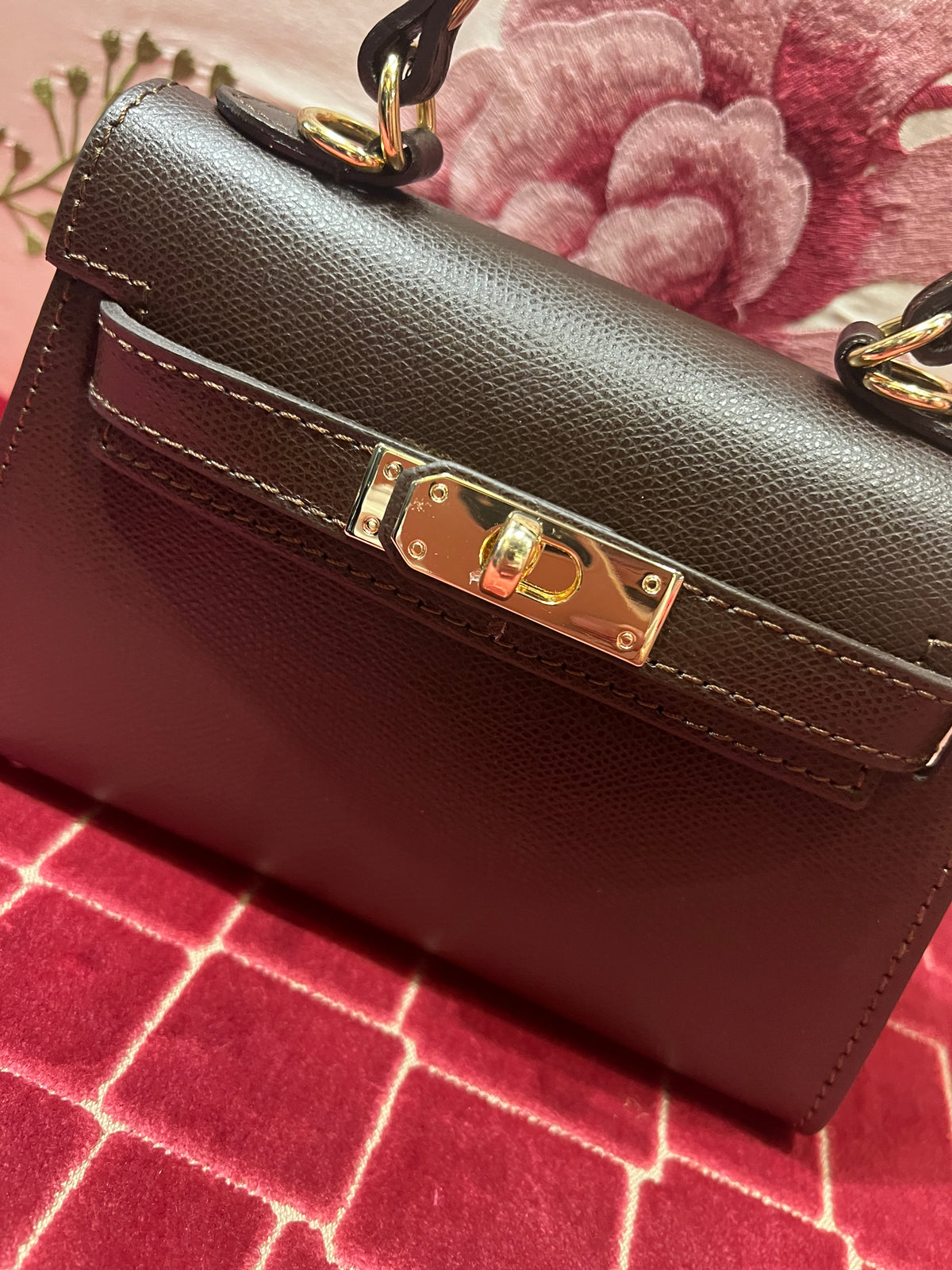 Borsa a mano in pelle testa di moro con tracollina