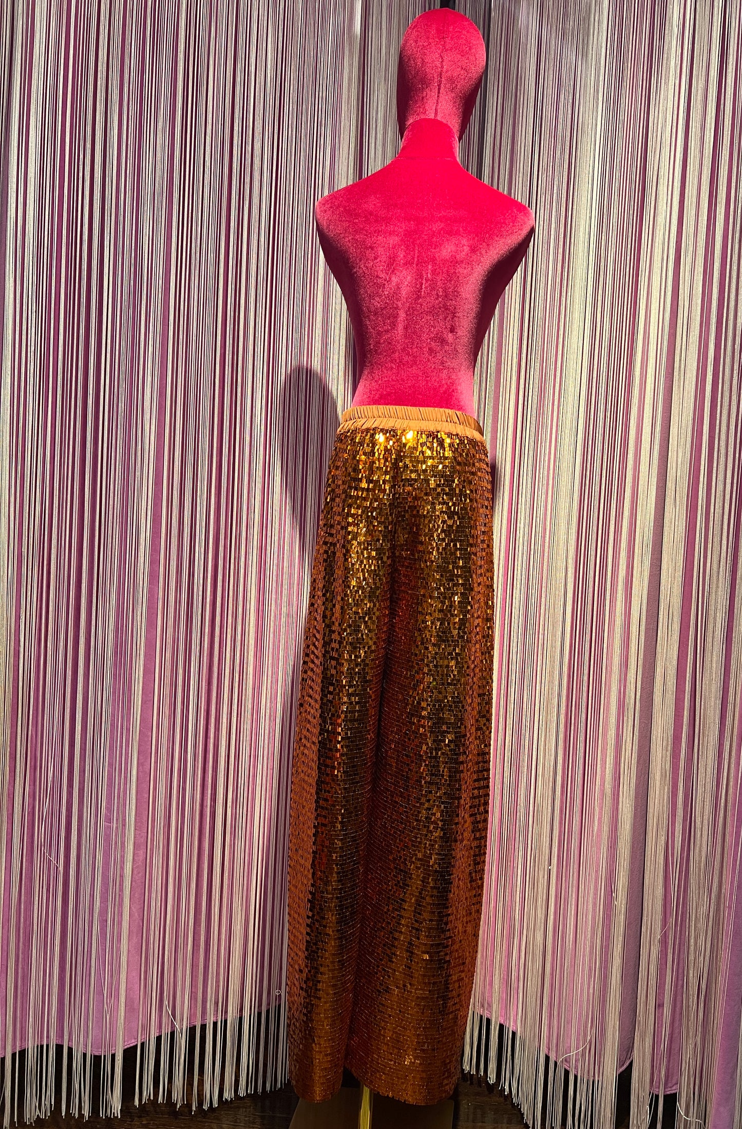 Dahlo pantalone a palazzo di paillettes ruggine