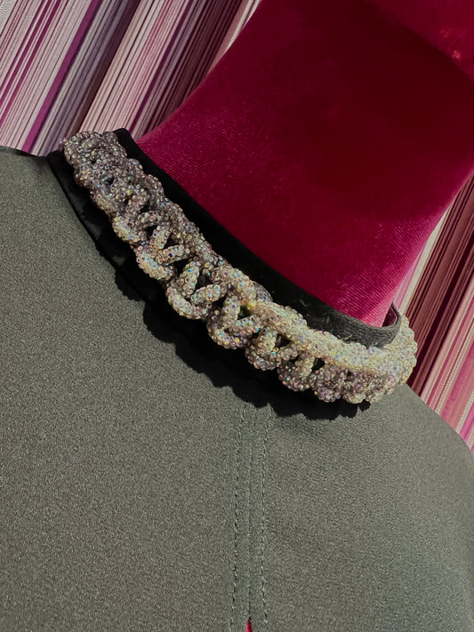 Dahlo blusa nera con decorazione argento