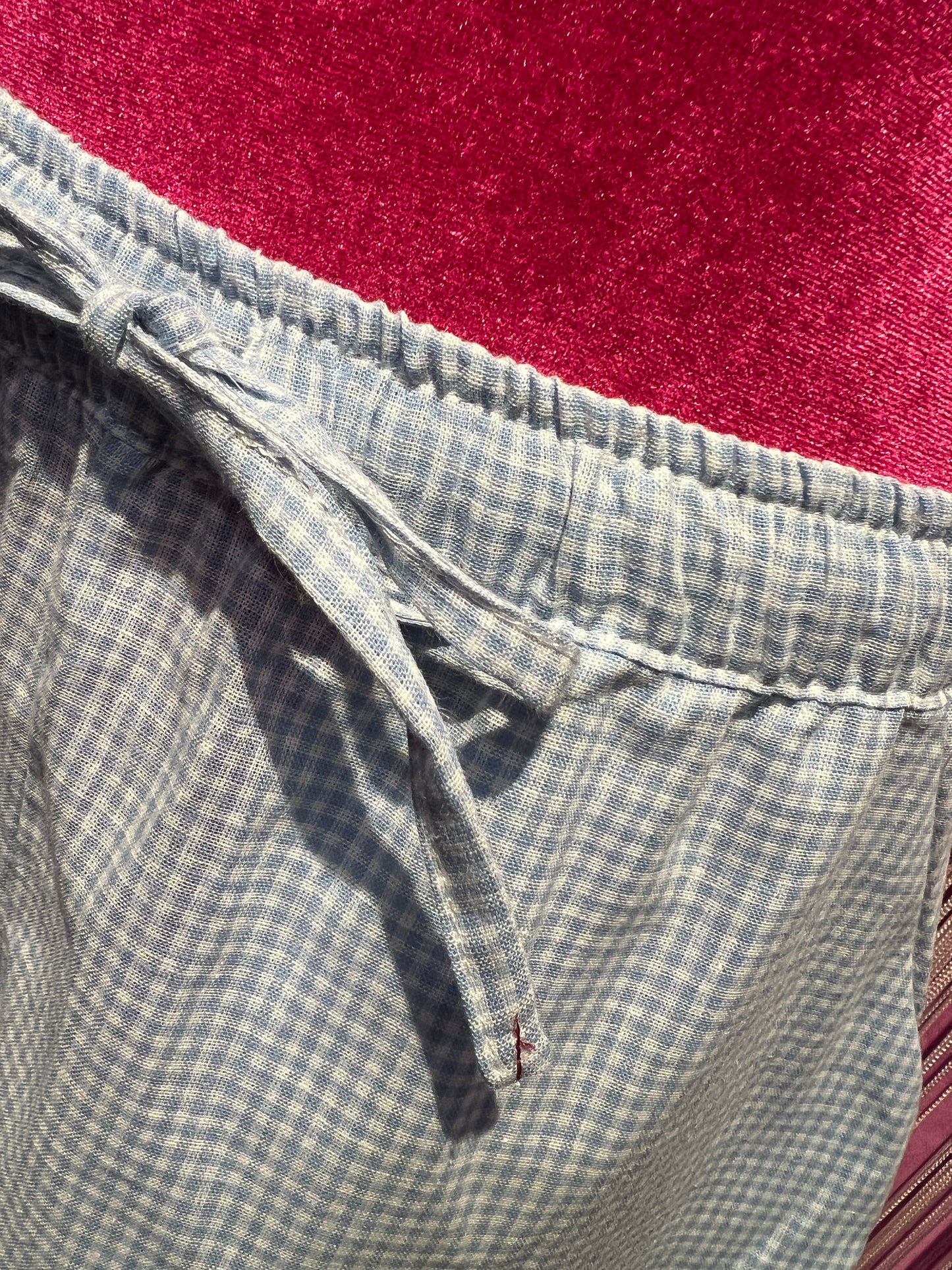 Front street completo camicia e short vichy bianco e celeste
