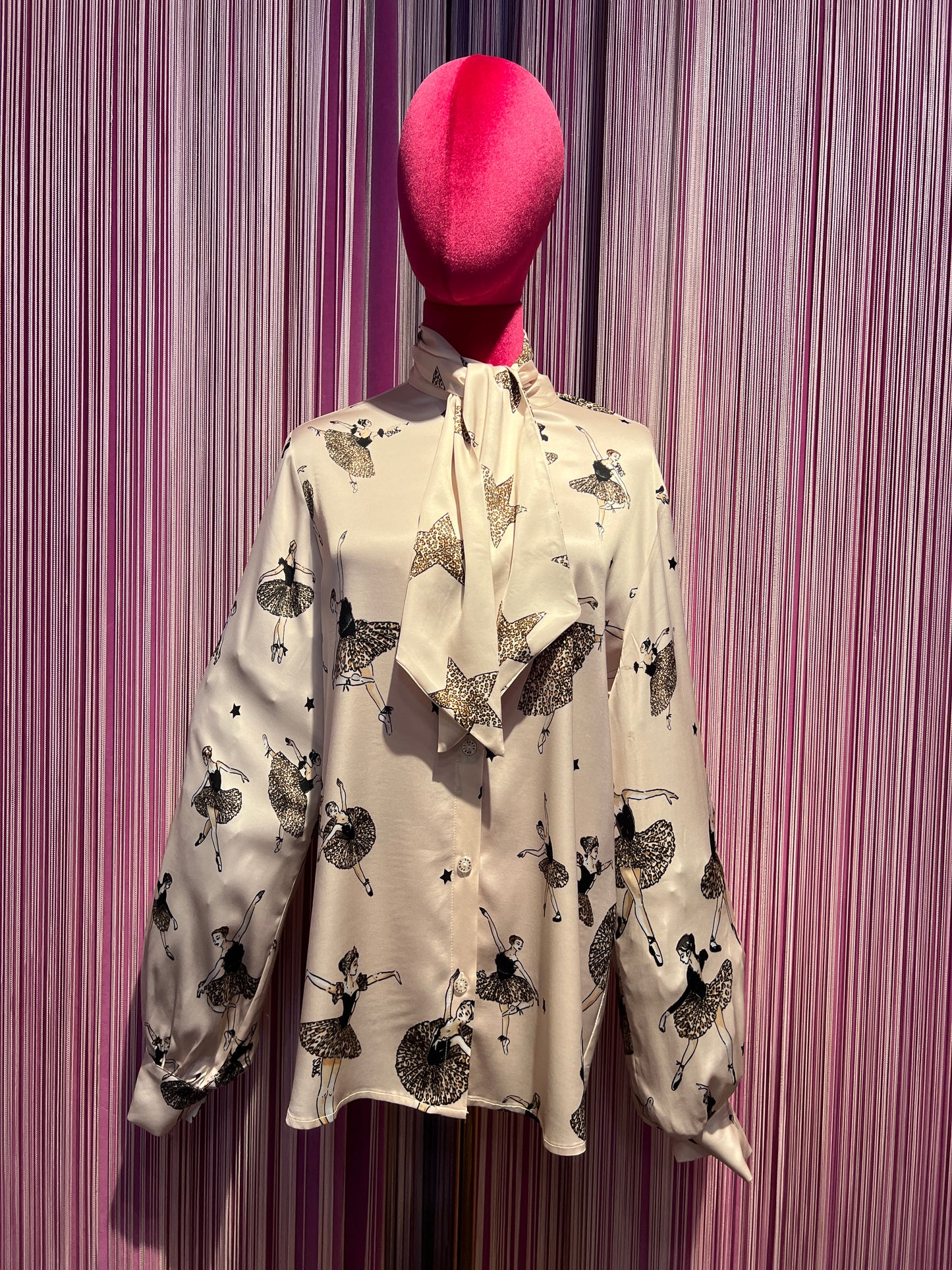 5 Progress camicia crema con stampa ballerina