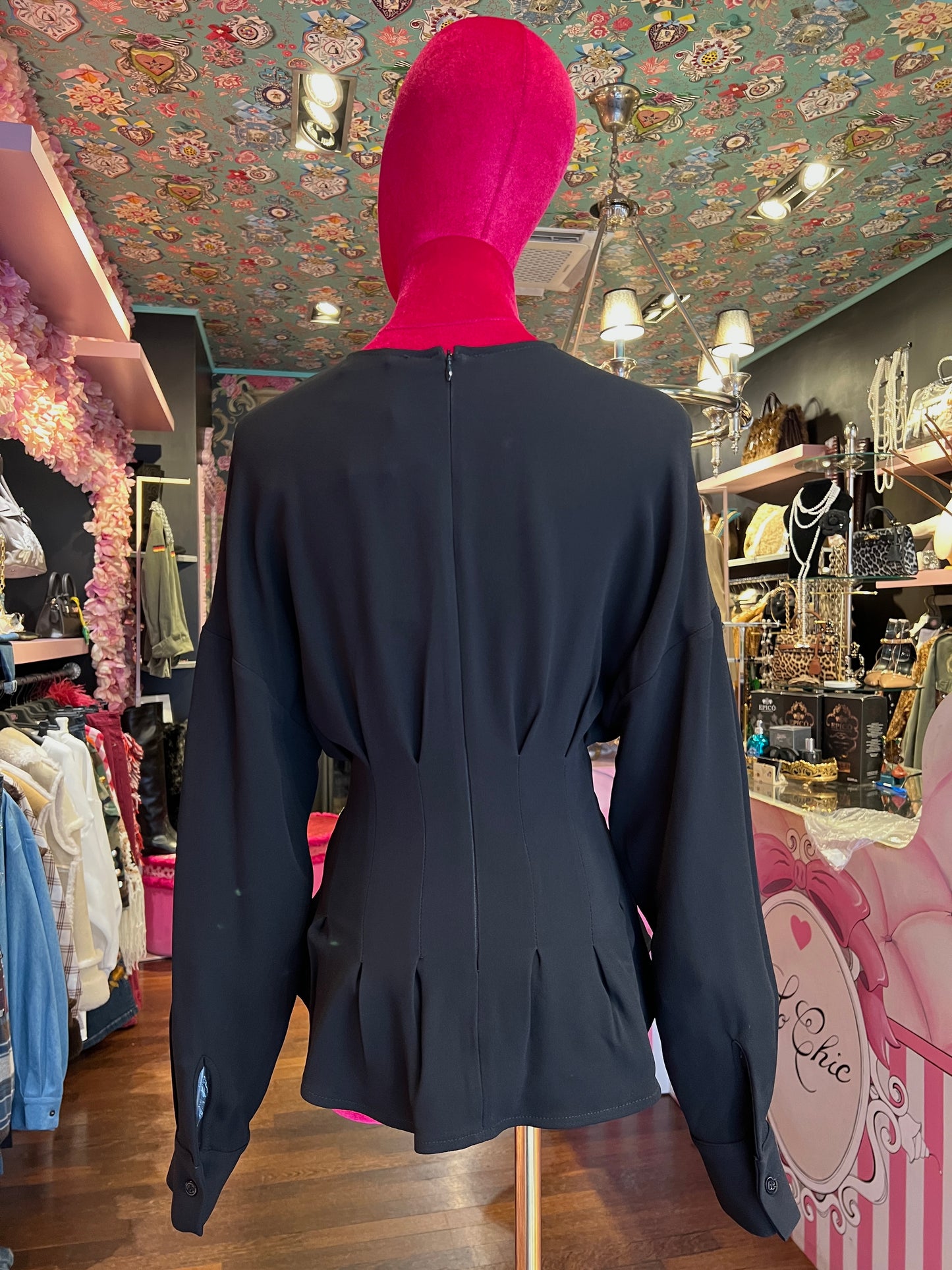 Semicouture blusa crêpes elasticizzato modello effetto bustier