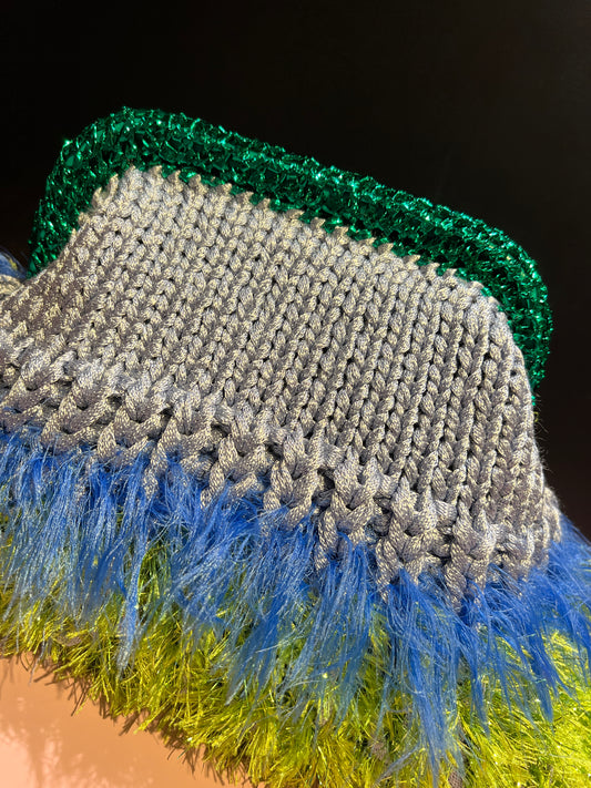 Nadia Dafri Paris tuy  clutch celeste /verde