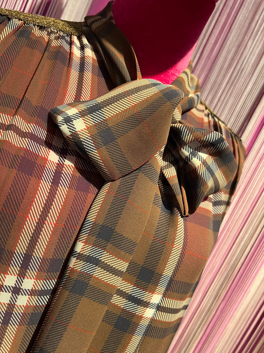 Ermanno Scervino camicia tartan in georgette con inserti in pizzo