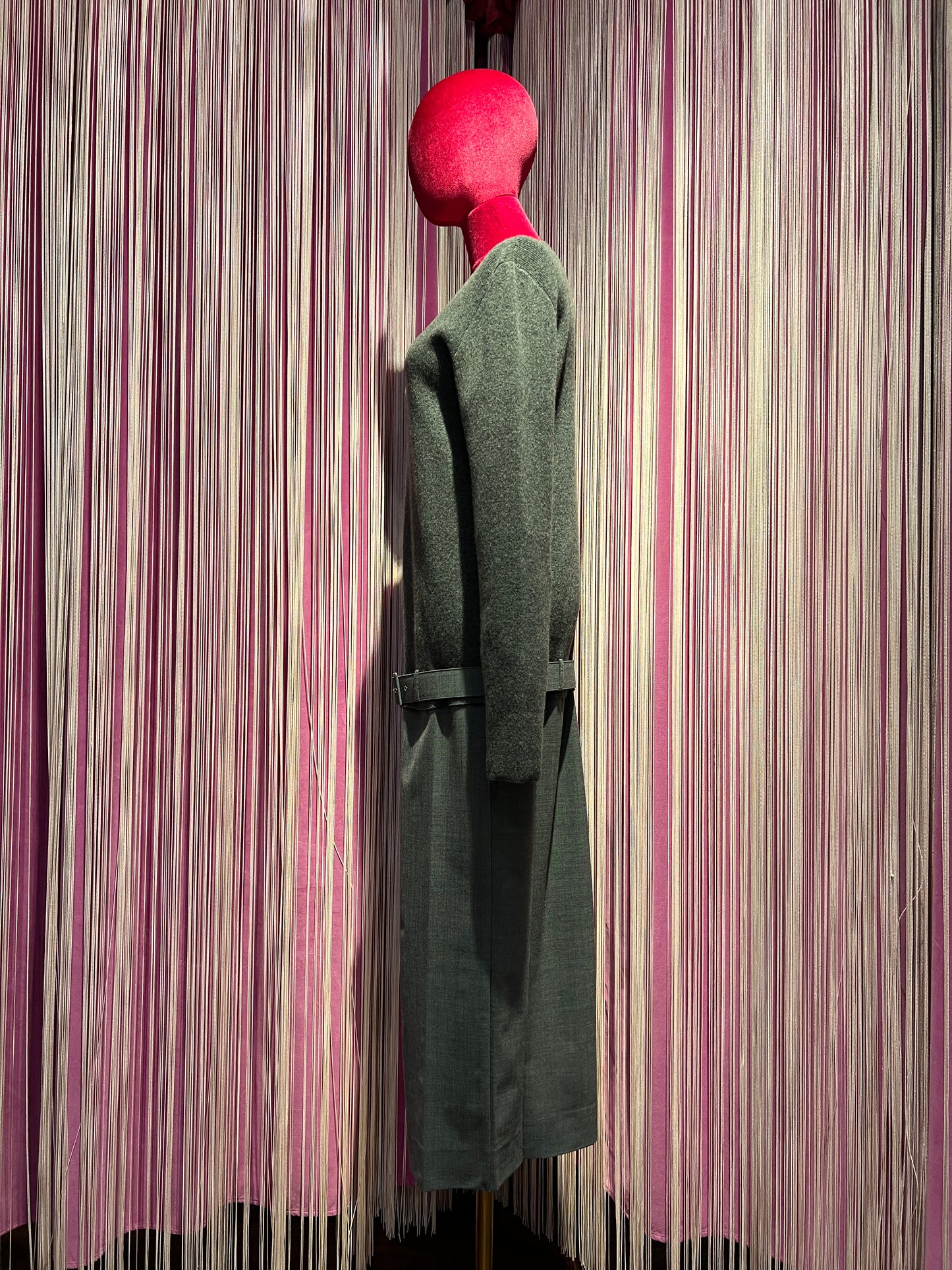 Semicouture abito grigio mélange con cintura