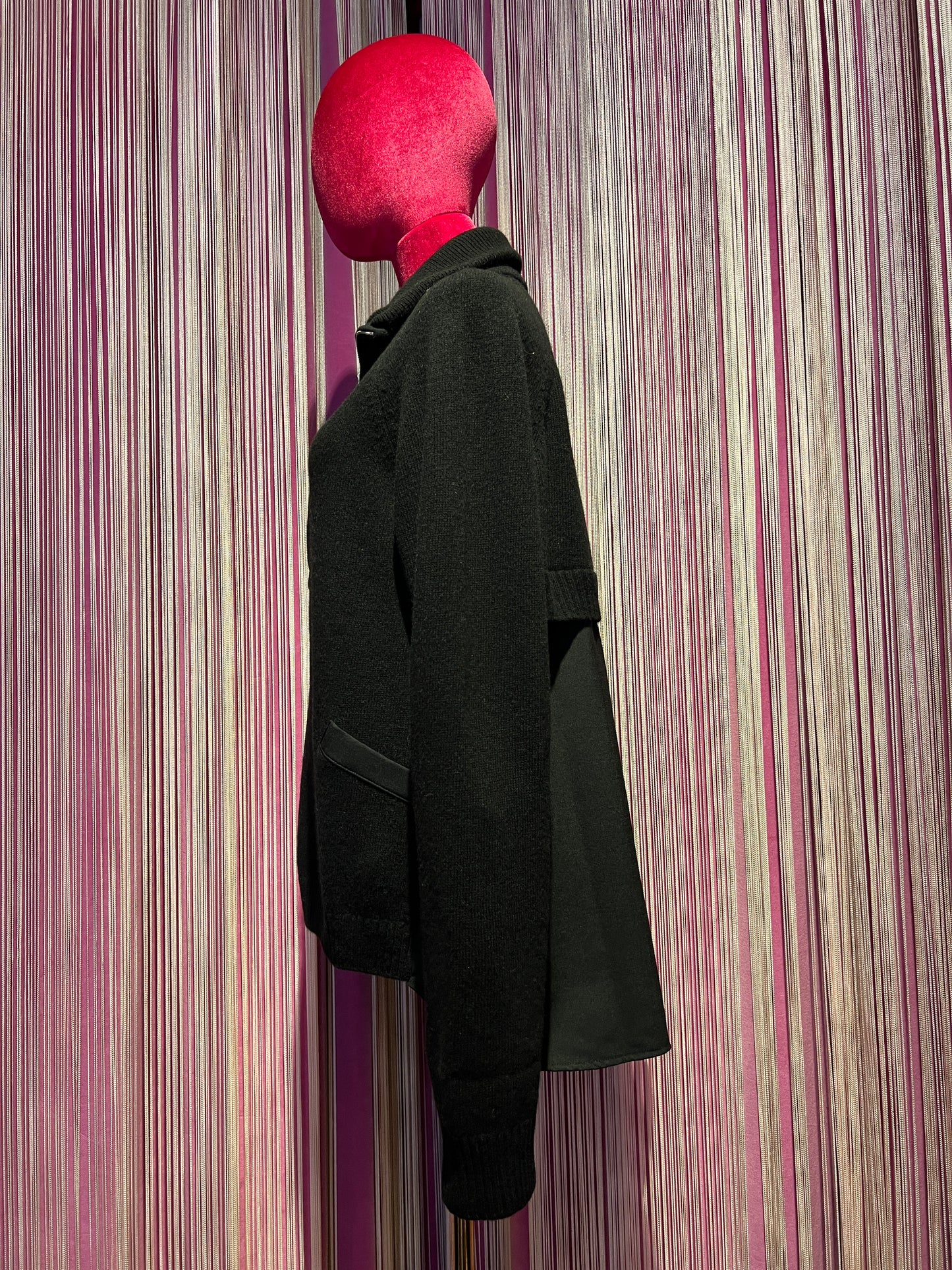 Semicouture maglia zip collo in lana merinos e dettagli in fresco di lana