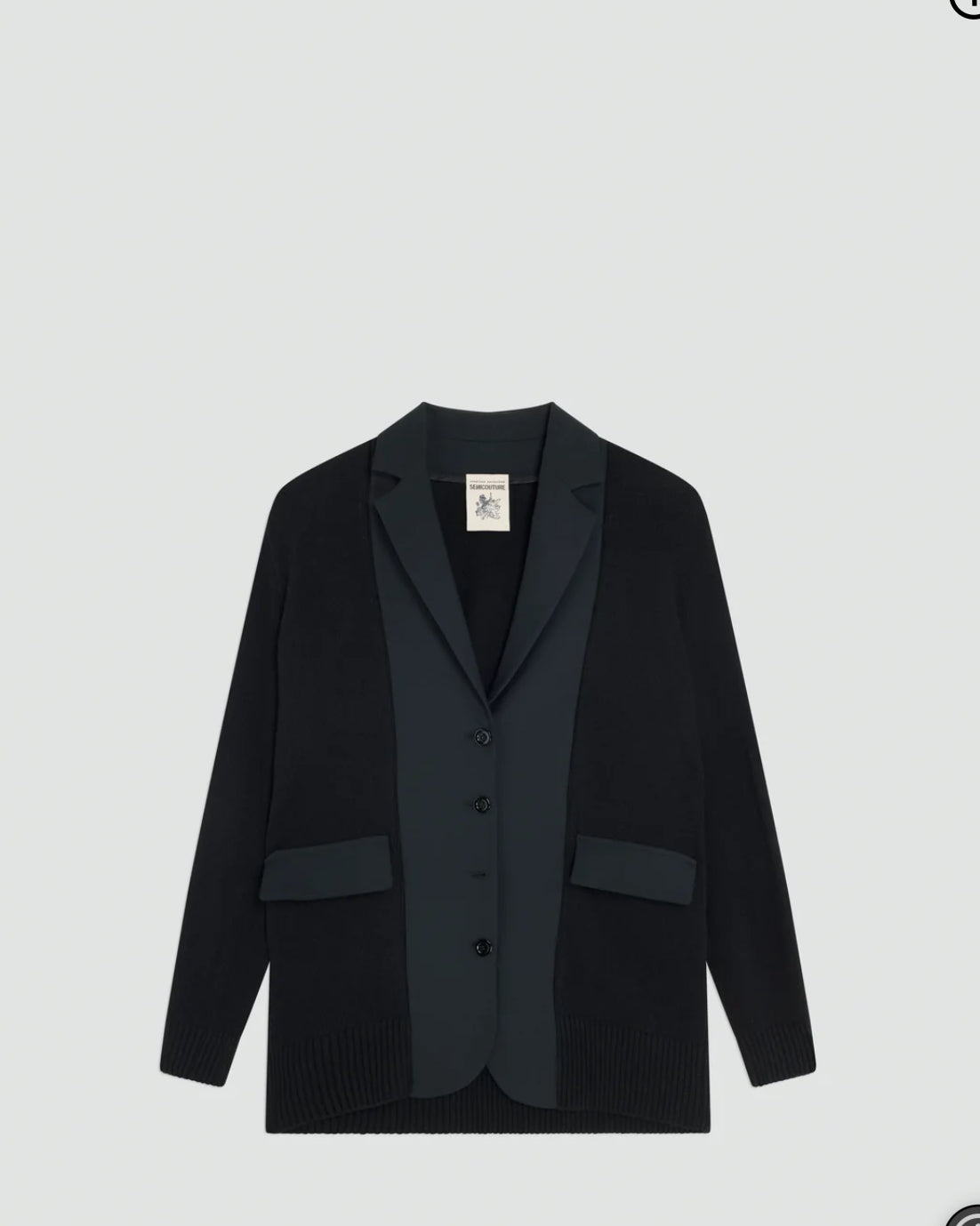 Semicouture giacca in misto lana , modello con rever