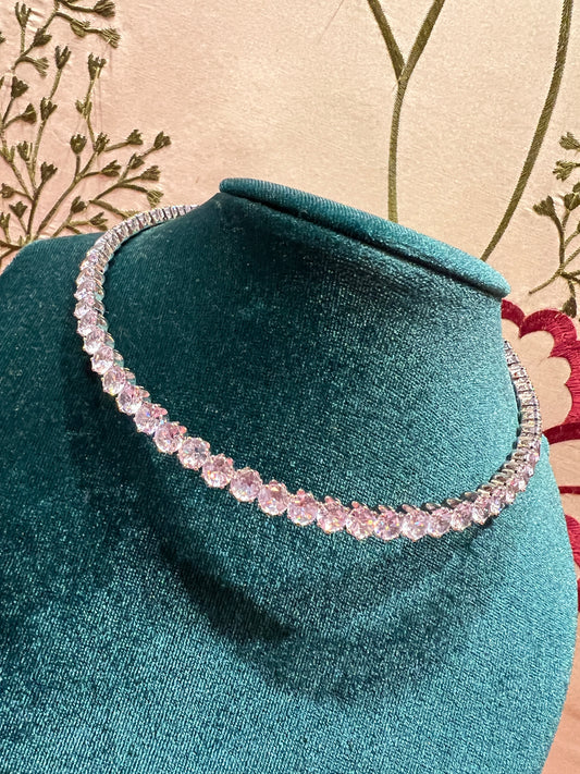 Collarino argento-zirconi tondi crystal