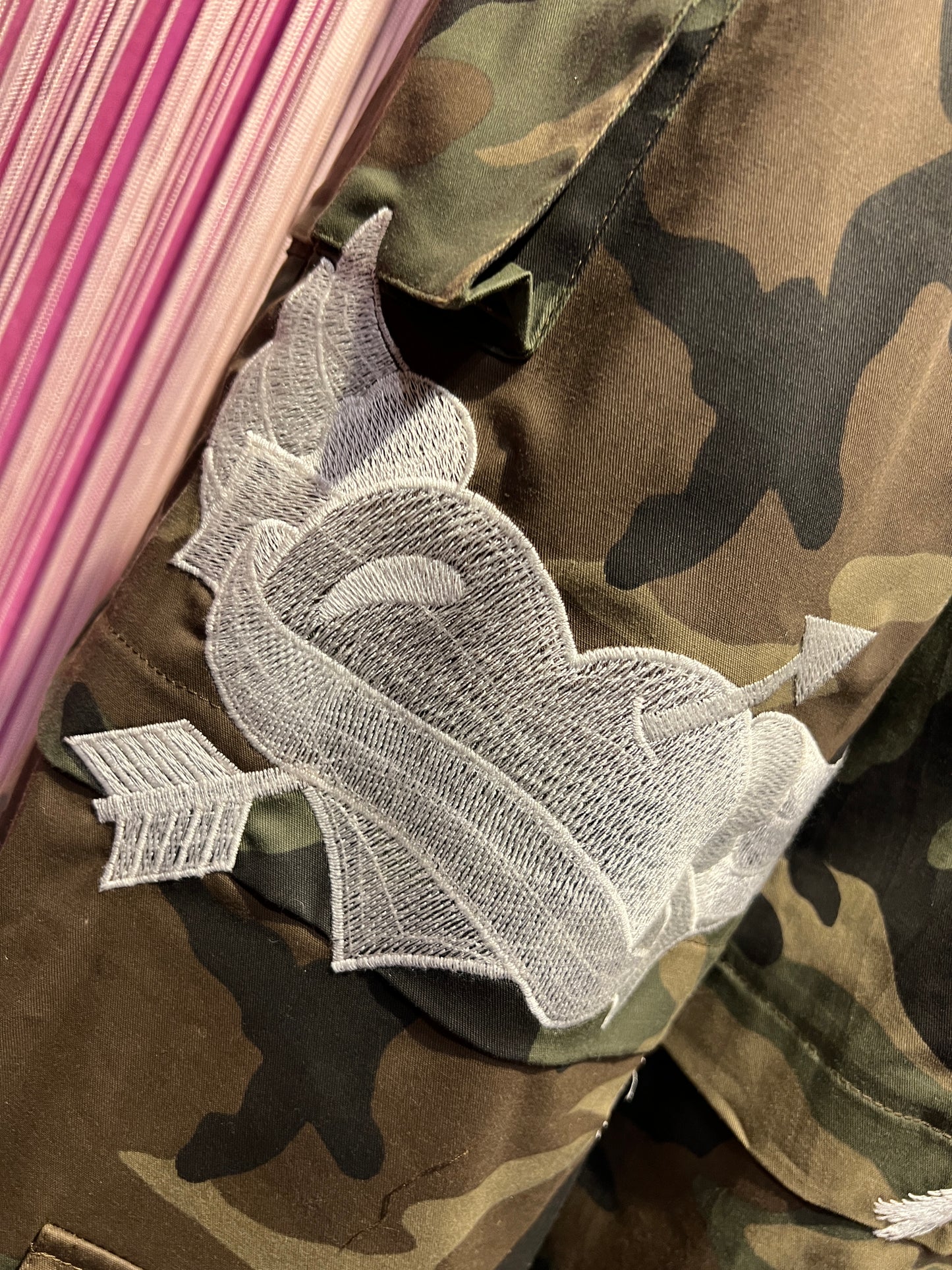 5 Progress pantalone cargo camouflage con patch tattoo