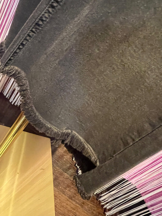 Mon amour Paris pantalone 5 tasche cotone elasticizzato sfrangiato a zampetta marrone