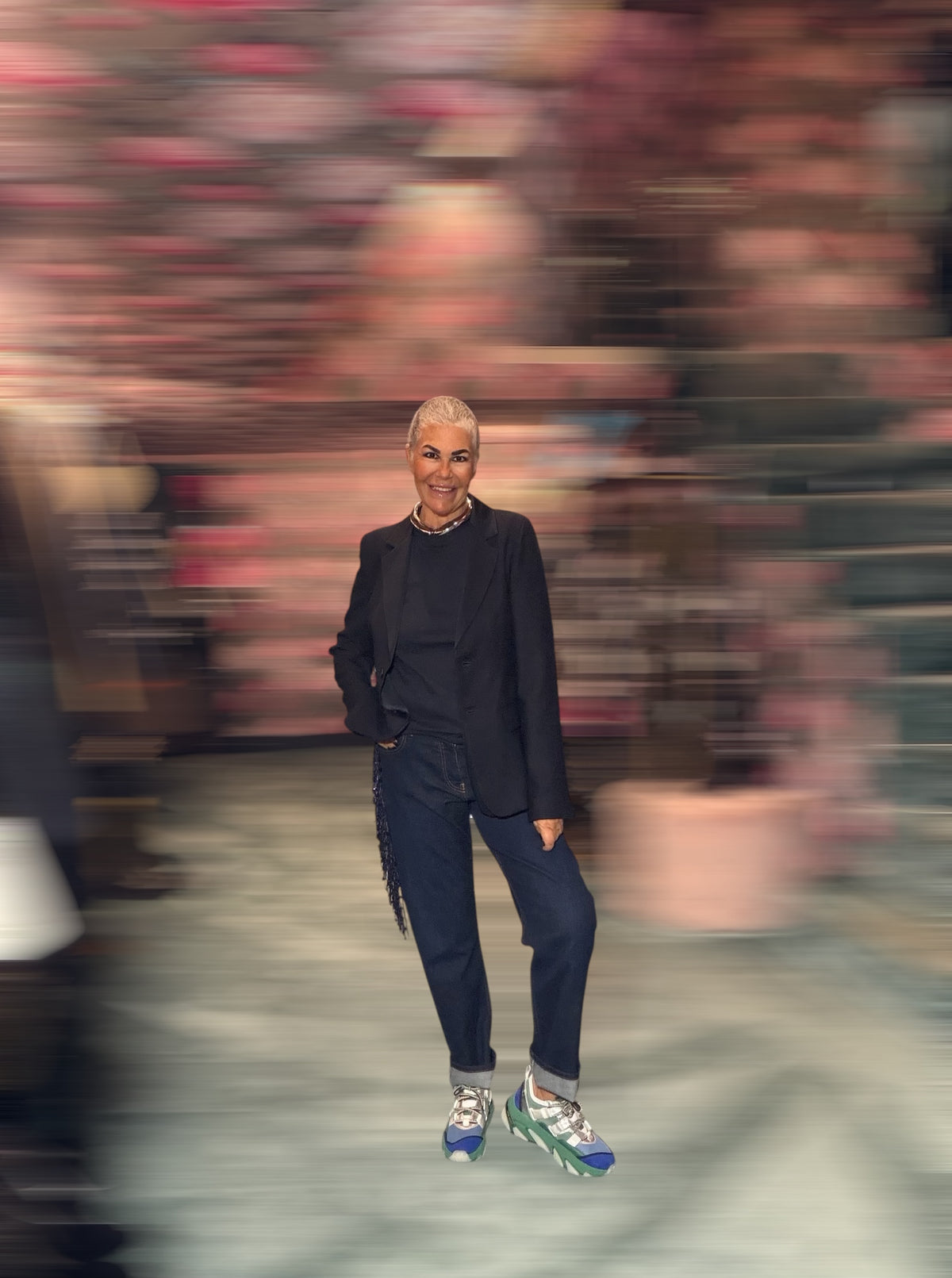 Circus Hotel  jeans denim blu scuro , vita normale, dettaglio frange gioiello