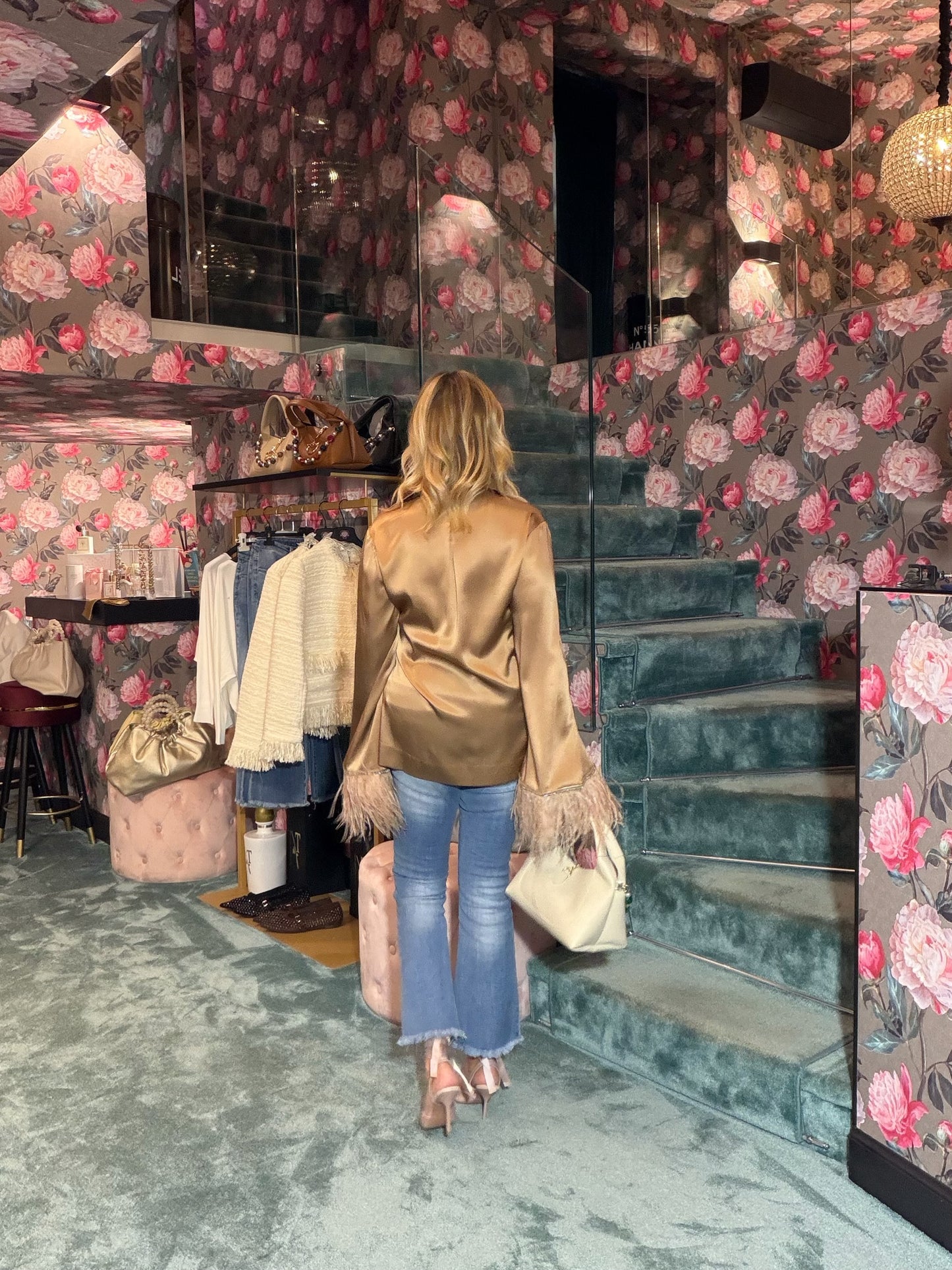 Mon amour Paris jeans denim chiaro zampetta sfrangiato elasticizzato