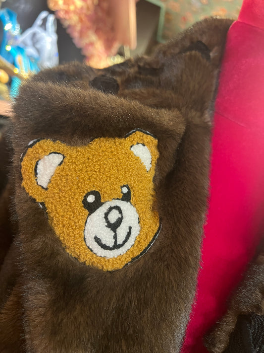 ABpink🩷 eco visone marrone con patch teddy