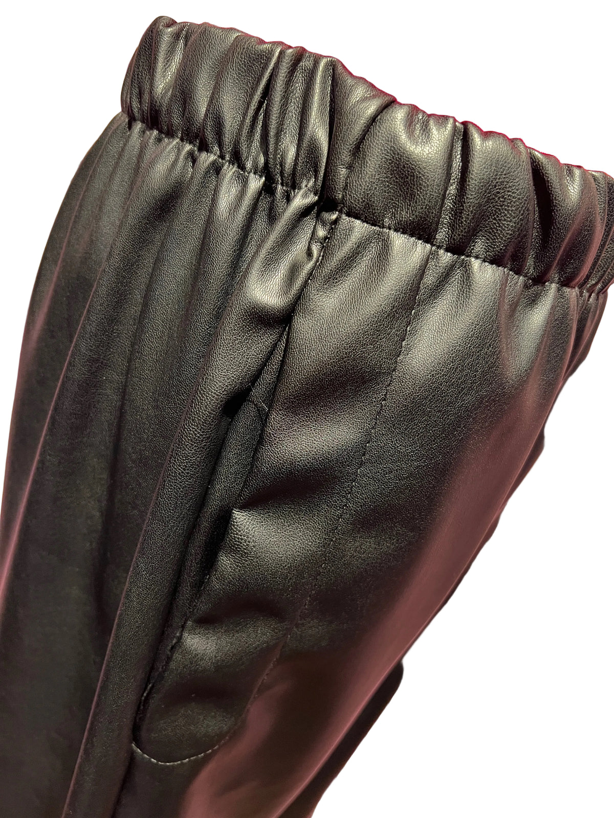 The room pantalone simil pelle nero con elastico in vita e tasche