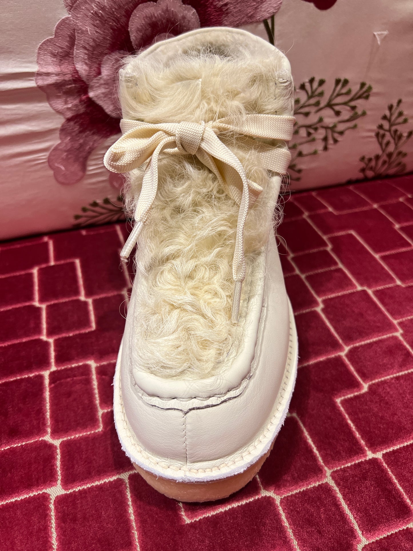 Nan-ku moon boot bianco con ecopelliccia