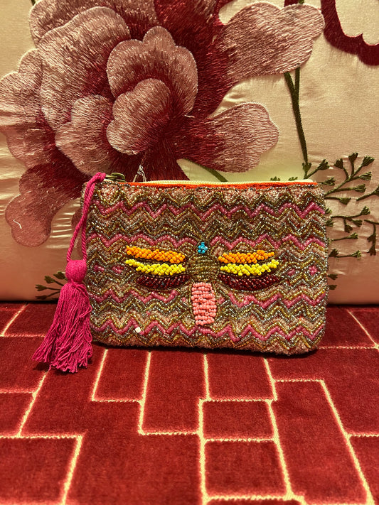 Pochette mini perline rosa