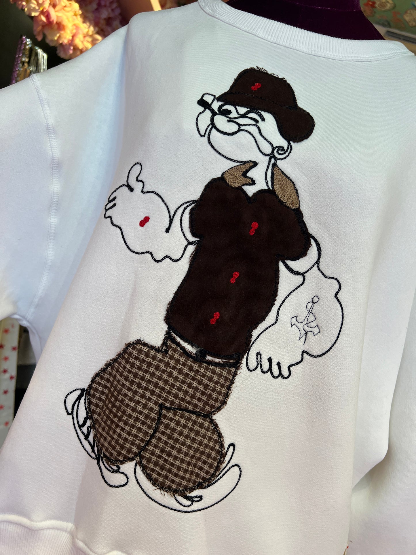 Front street tuta completa bianca con patch Popeye