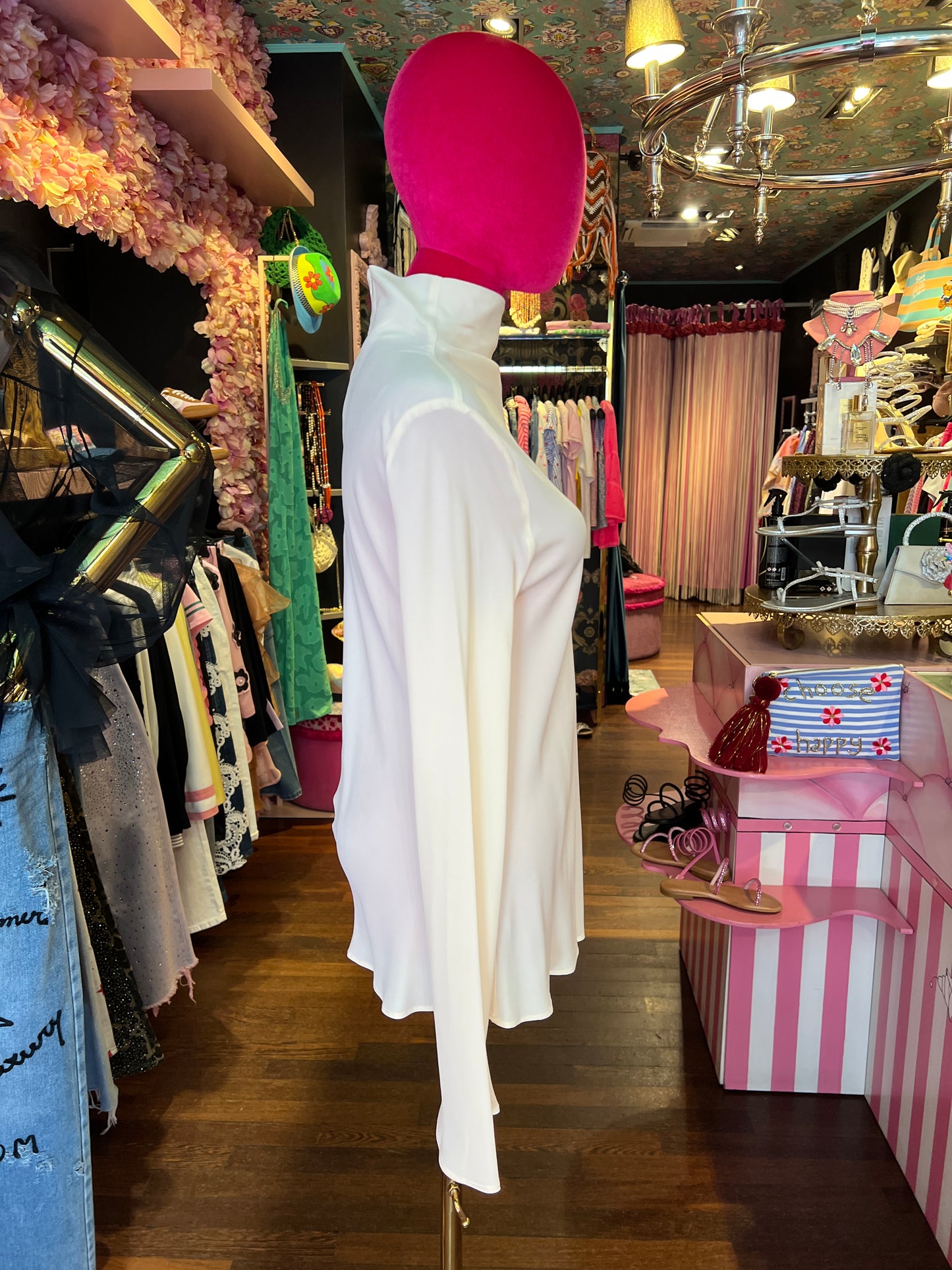 Semicouture blusa panna collo alto Nita