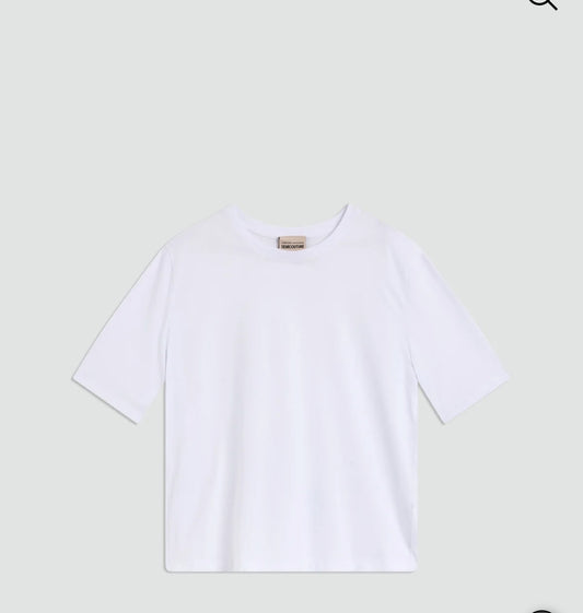 Semicouture t-shirt in Jersey di cotone, girocollo, manica corta