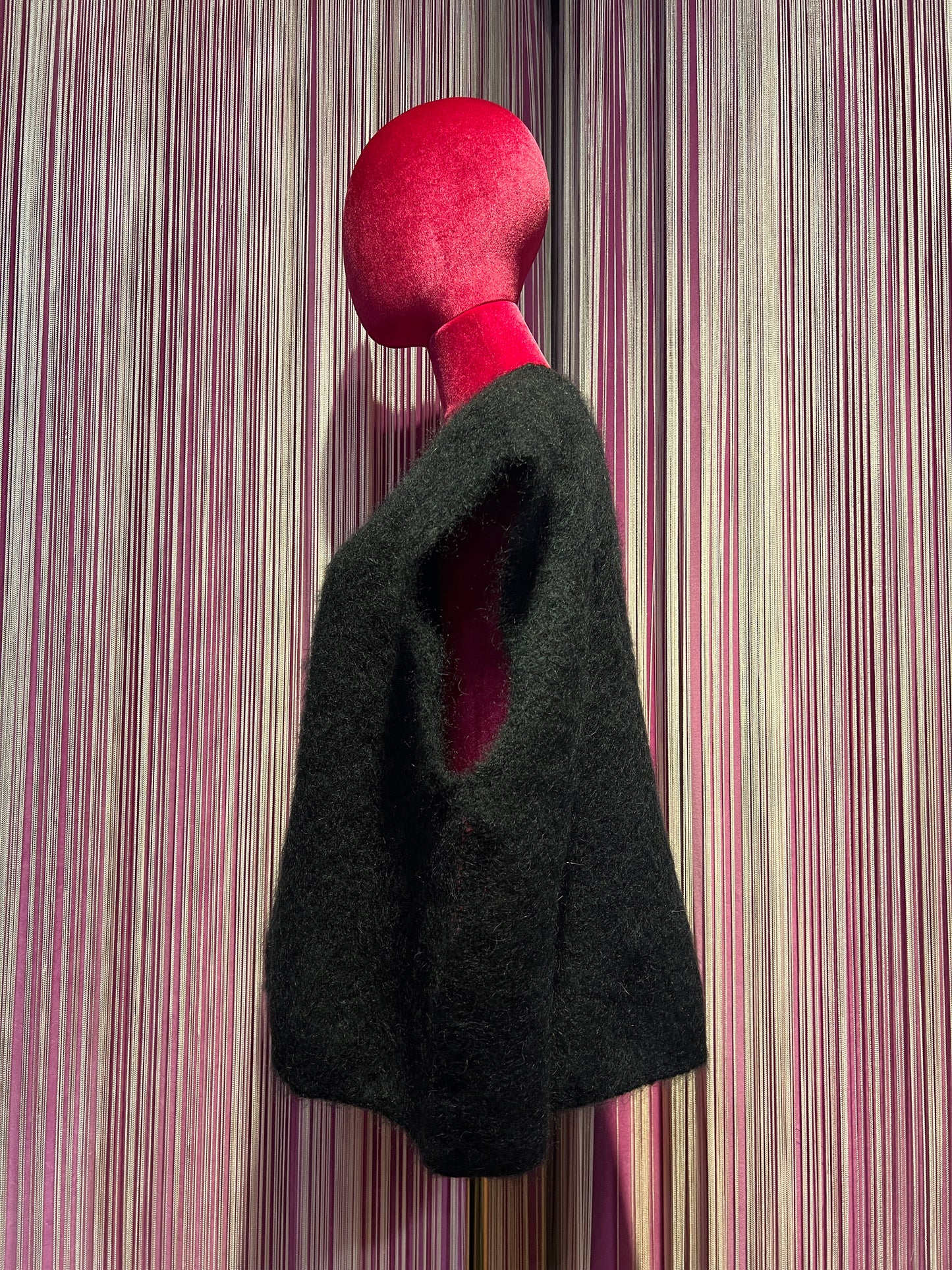 The room gilet cardigan nero mohair e lana