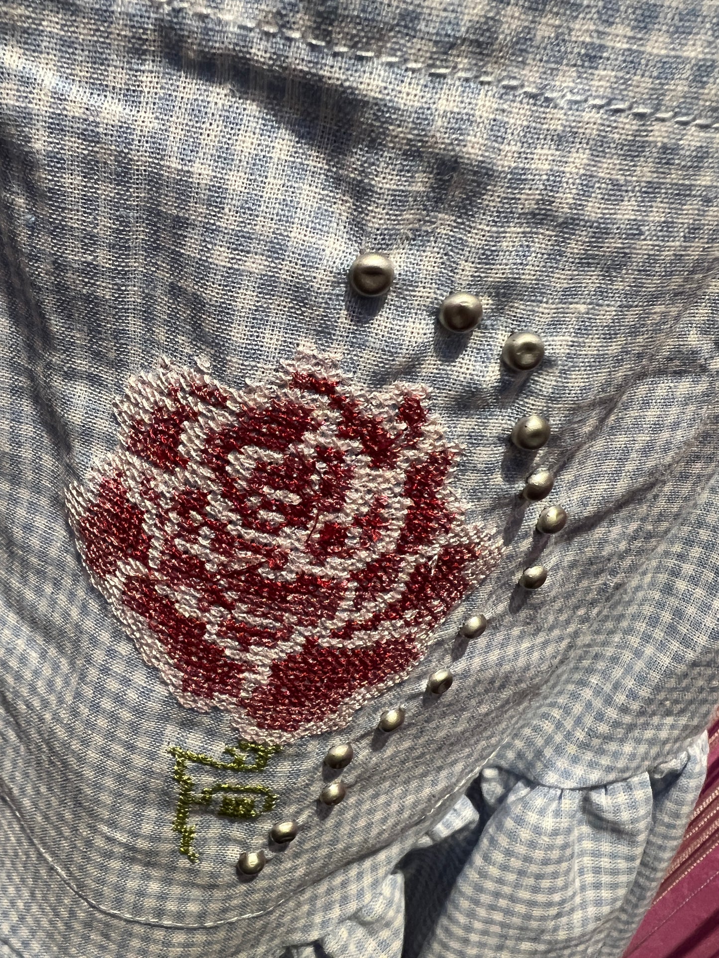 Front street completo camicia e short vichy bianco e celeste