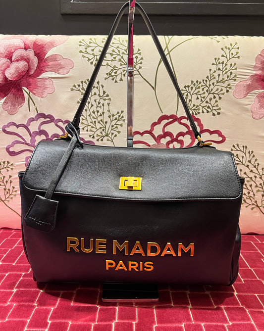 Rue Madam Paris borsa ecopelle nera con tracolla “ Les jour xl “