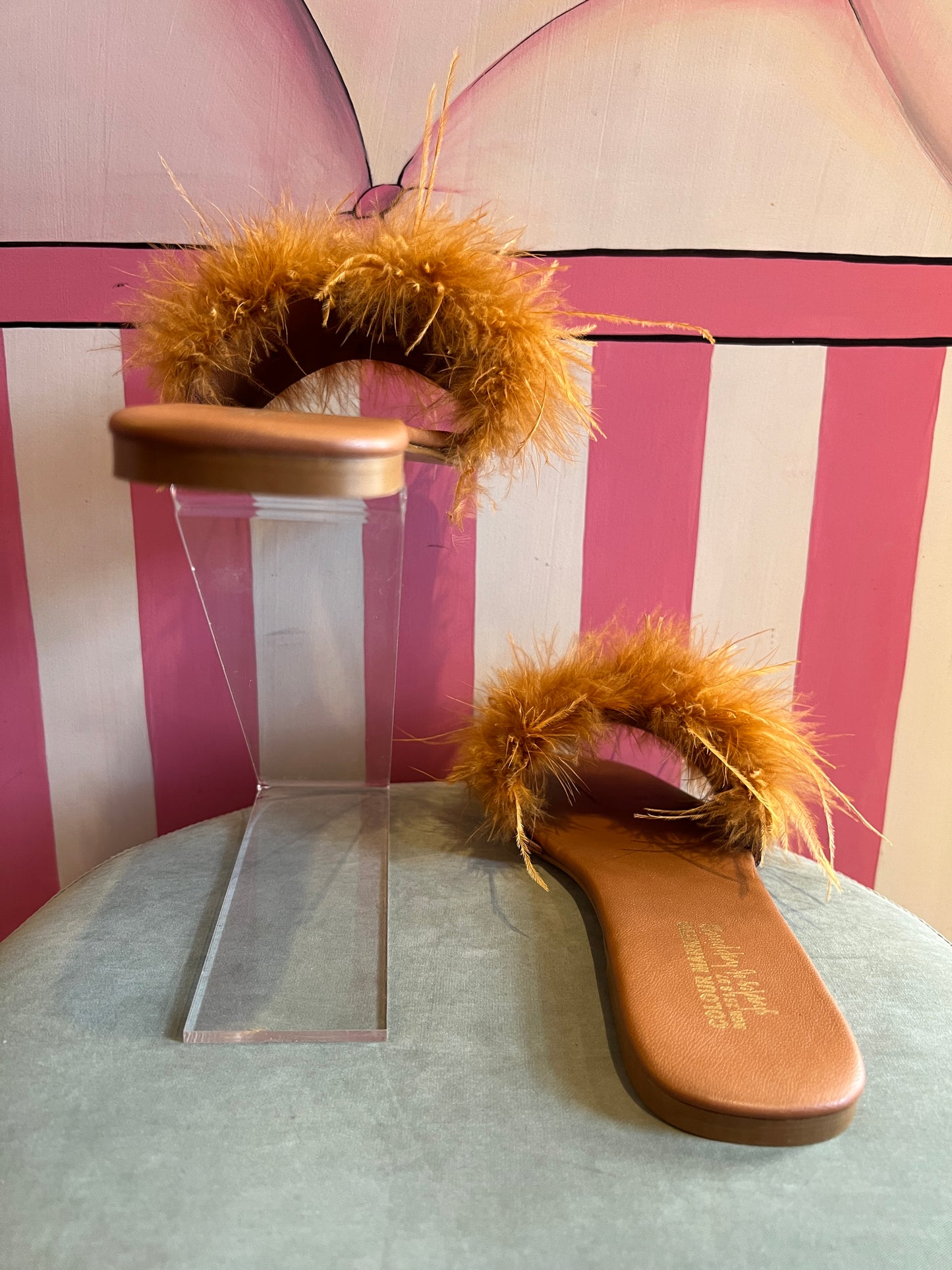 Colour market ciabattina marabou marrone chiaro