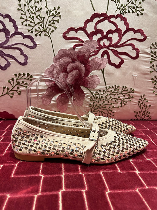 Love & roses scarpa eco suede traforata beige con cinturino