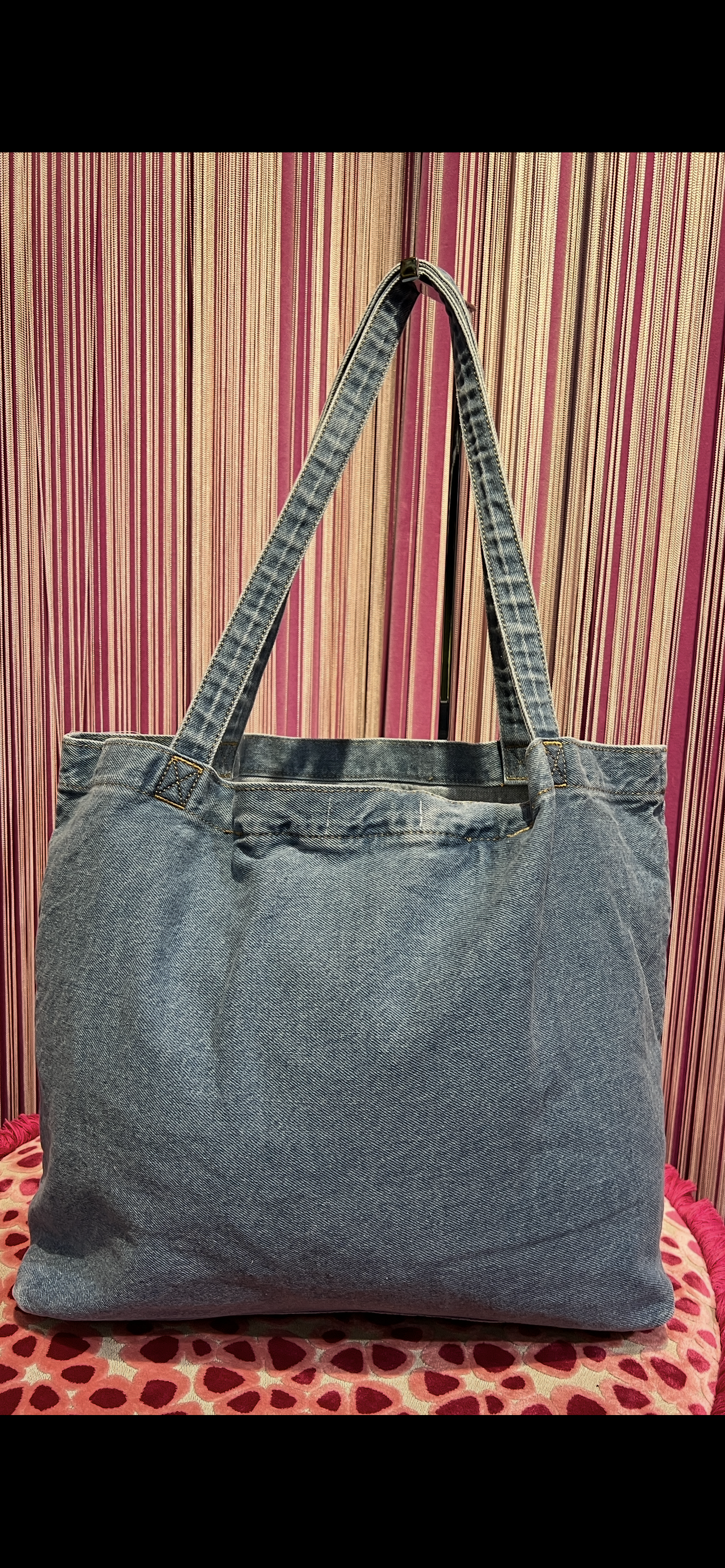 Mon amour Paris sconto-20% borsa denim due manici scritta “Ciao “ verde