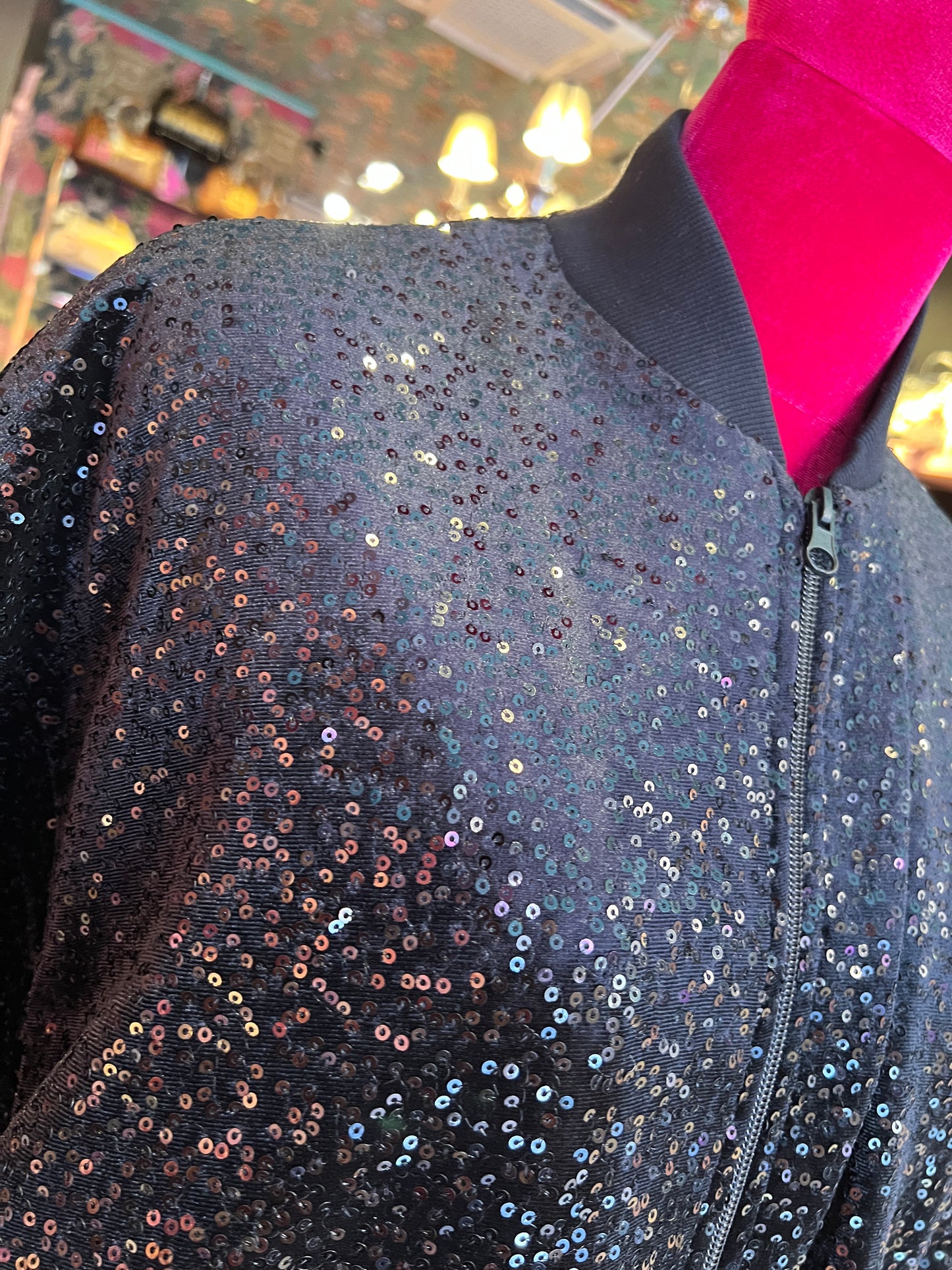 Don’t @me bomber nero velluto con micro paillettes