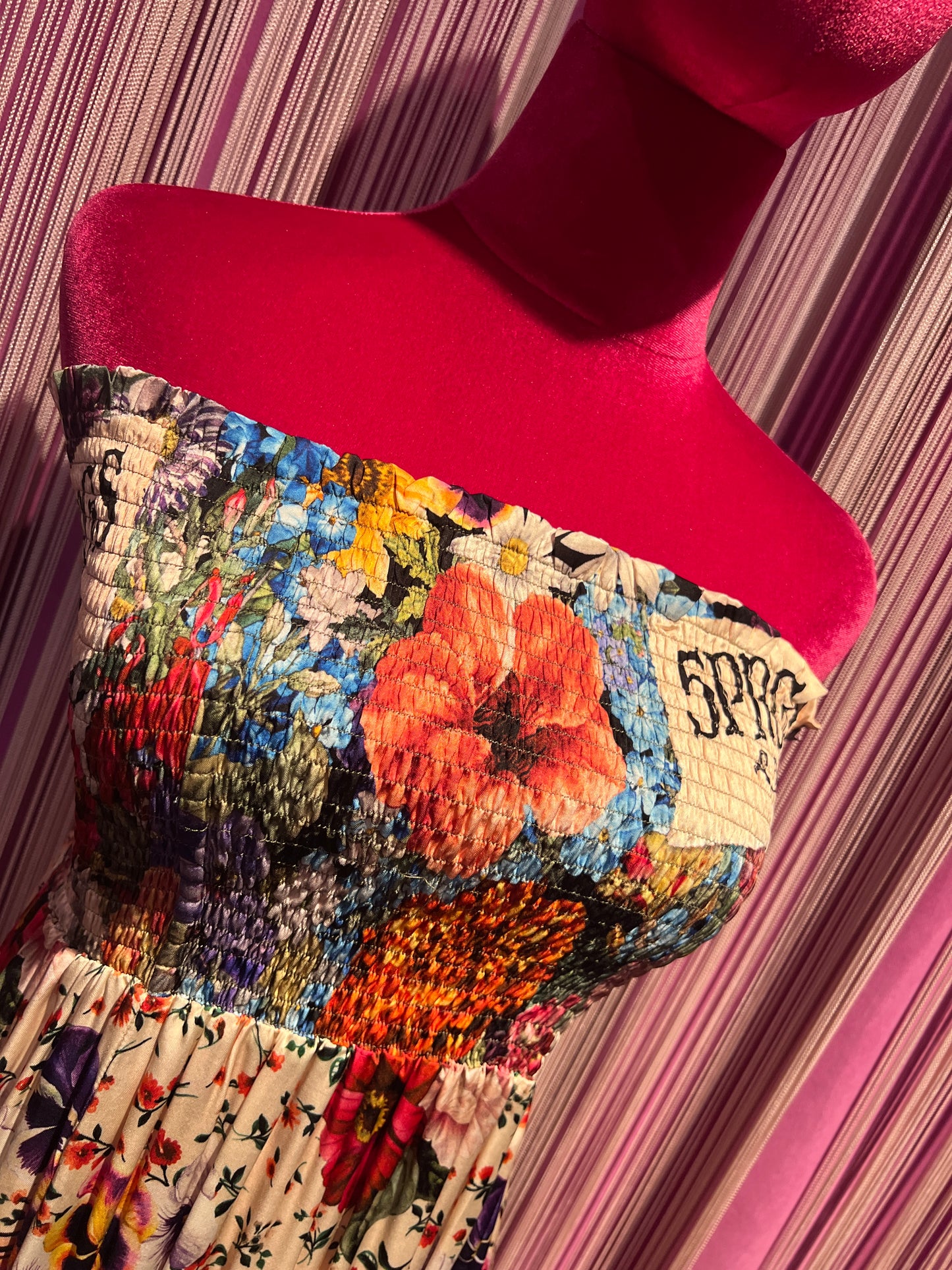 5 Progress abito lungo fantasia floreale senza maniche