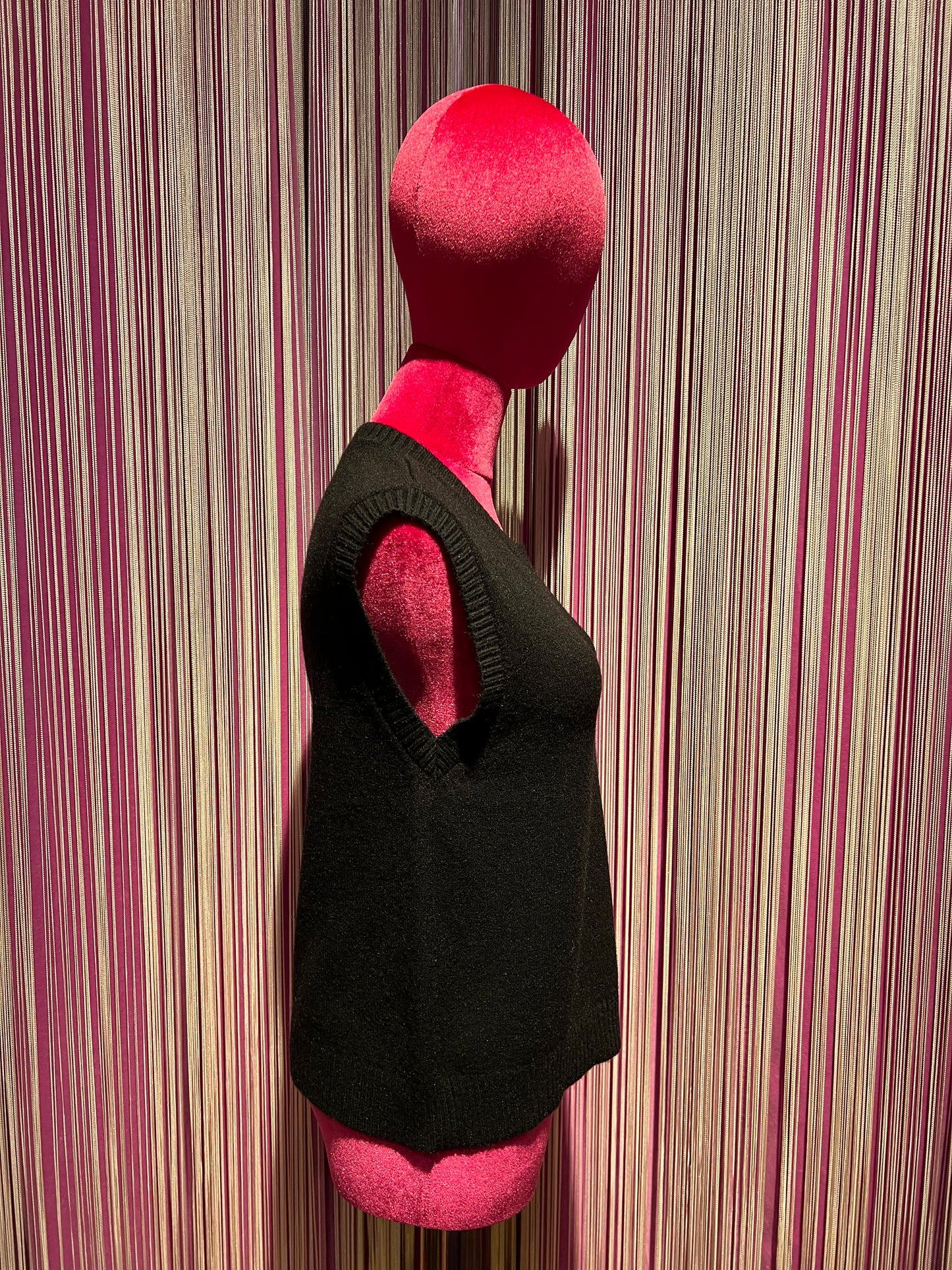 Love & roses gilet in maglia nero